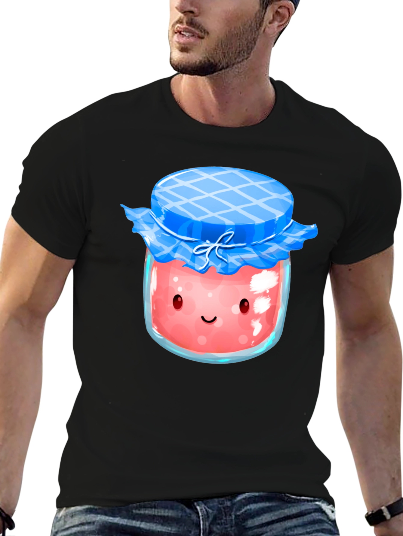 Cute Kawaii Strawberry Jam Jar Graphic T-Shirt