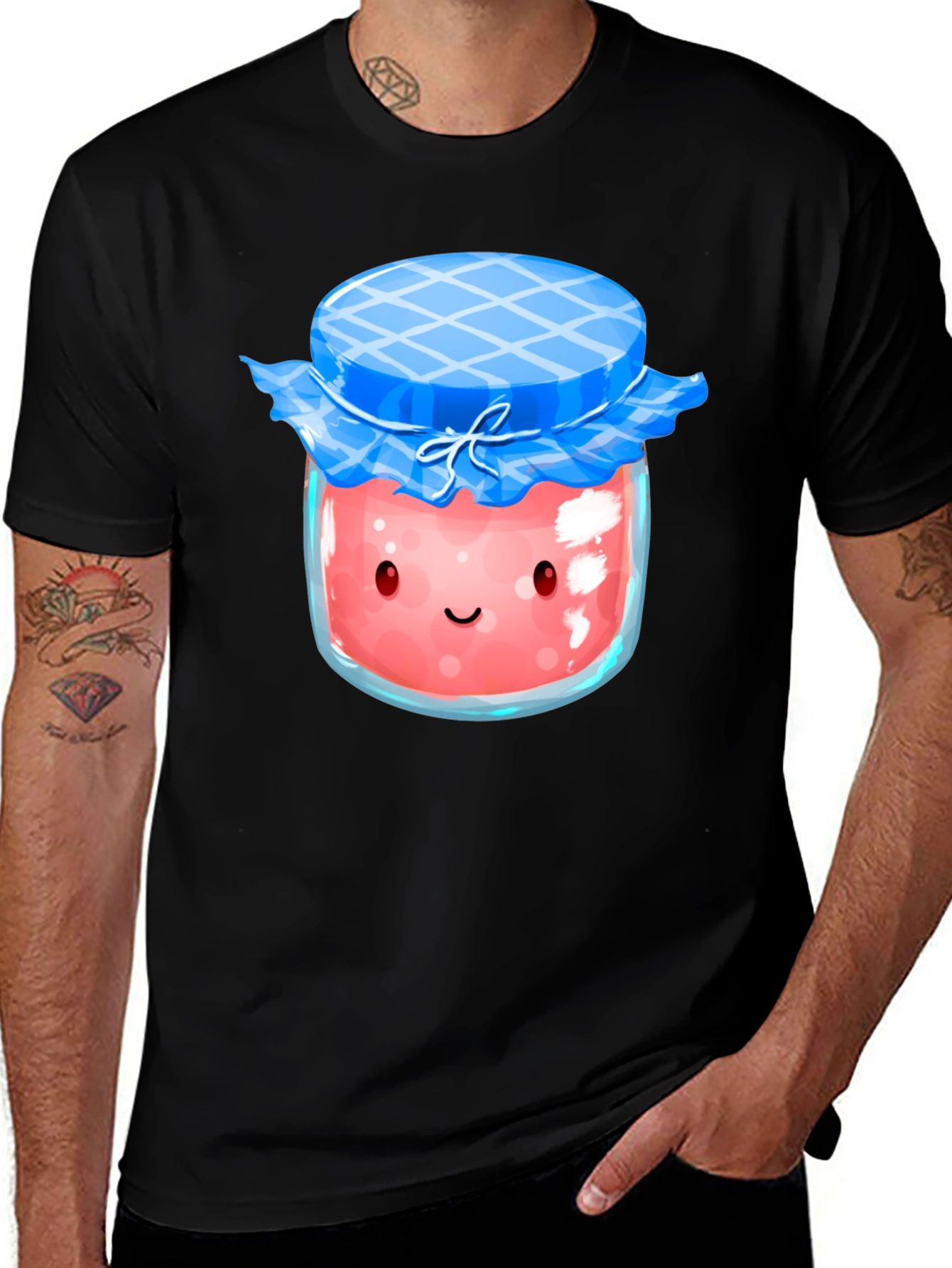 Cute Kawaii Strawberry Jam Jar Graphic T-Shirt