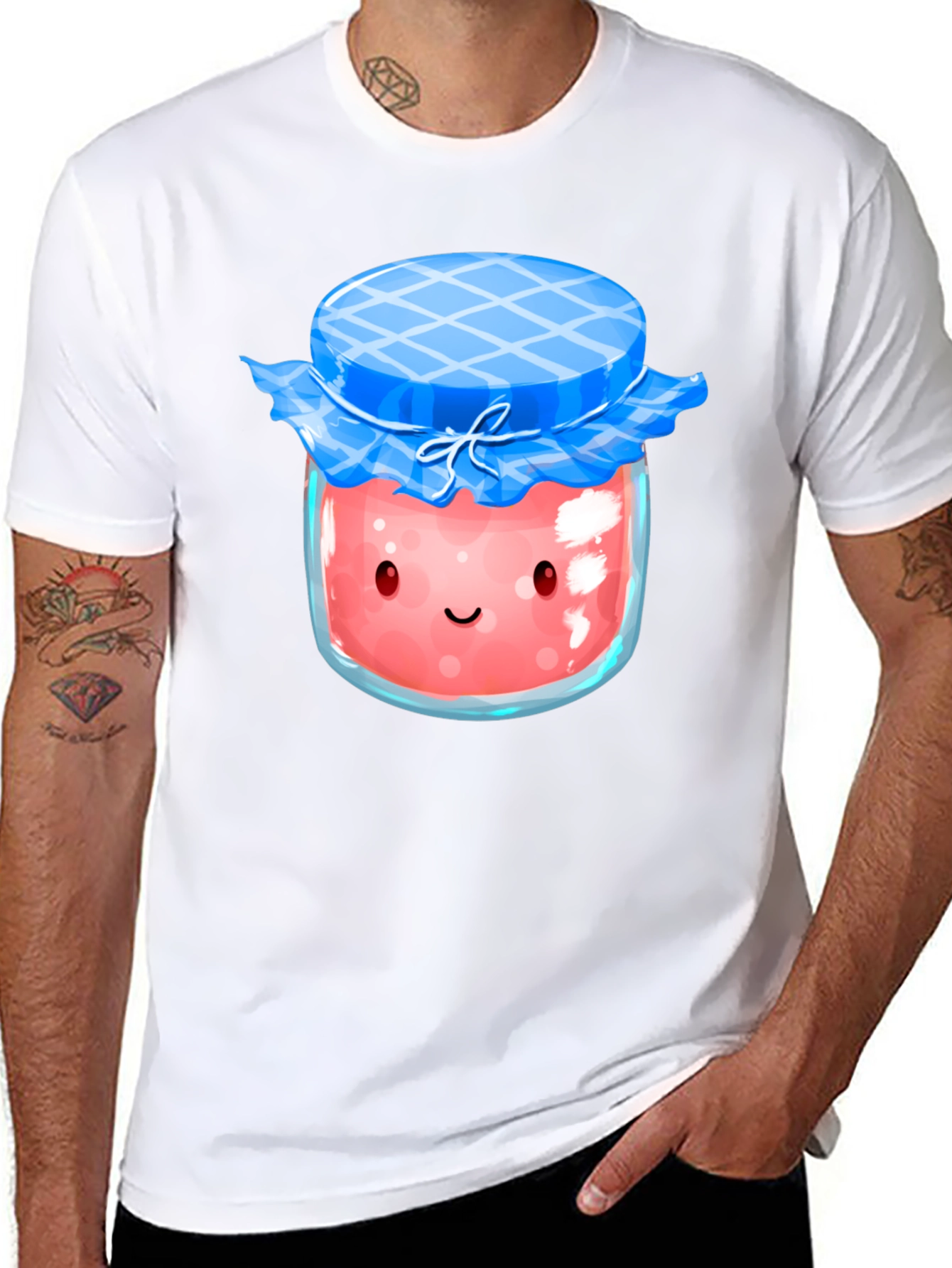 Cute Kawaii Strawberry Jam Jar Graphic T-Shirt