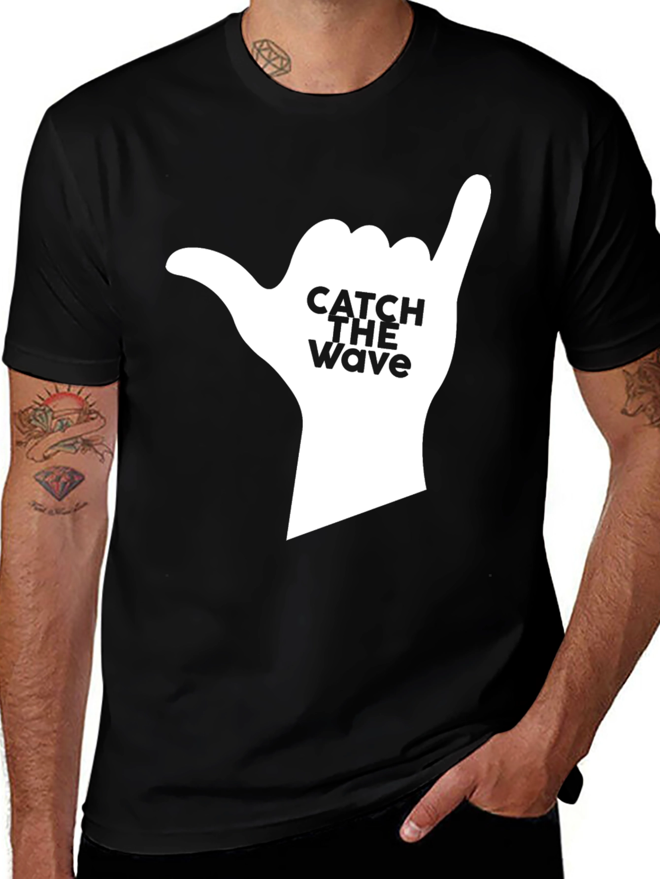 Catch The Wave Graphic Tee - Black