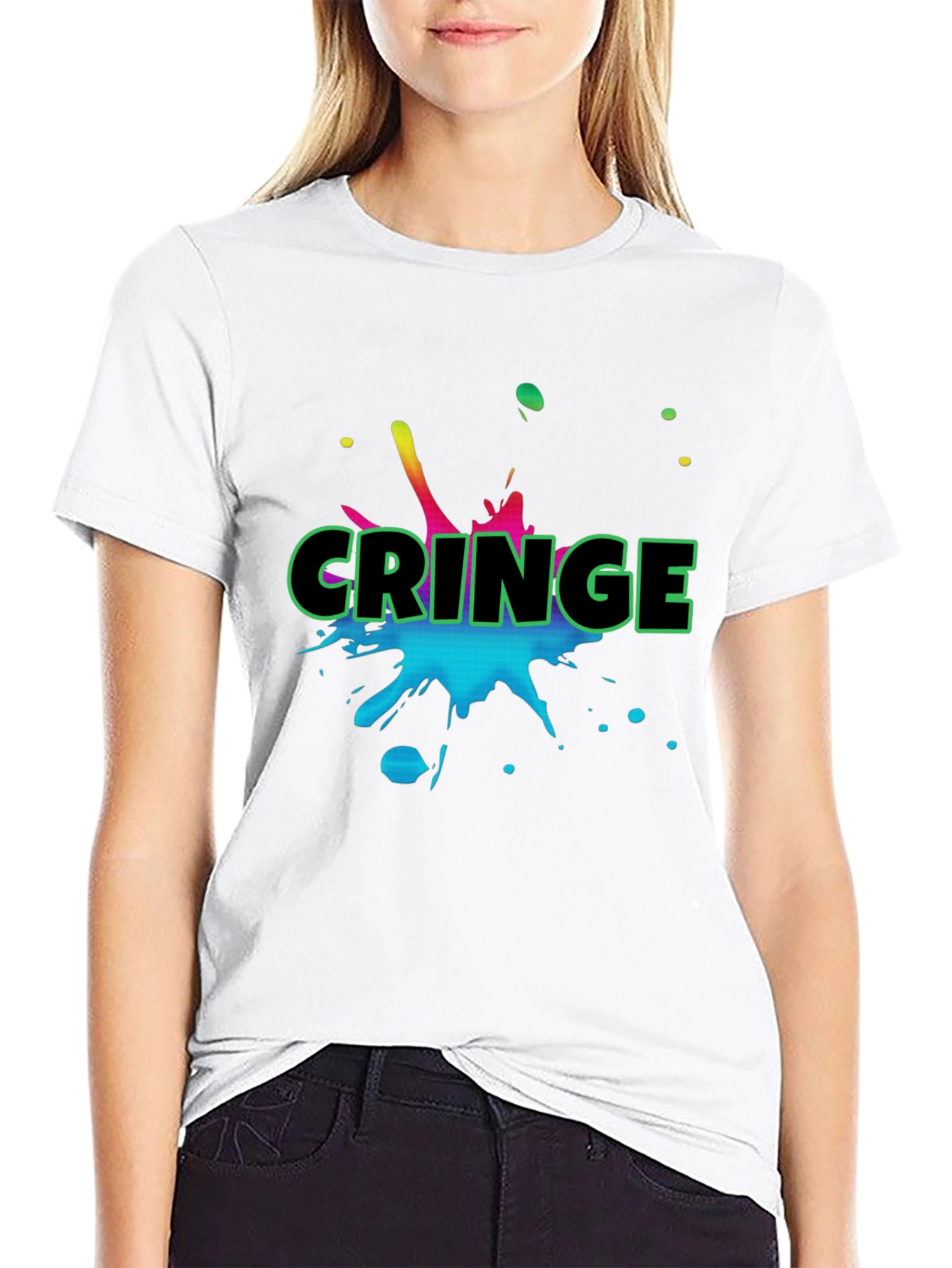 Cringe Graphic Black T-Shirt