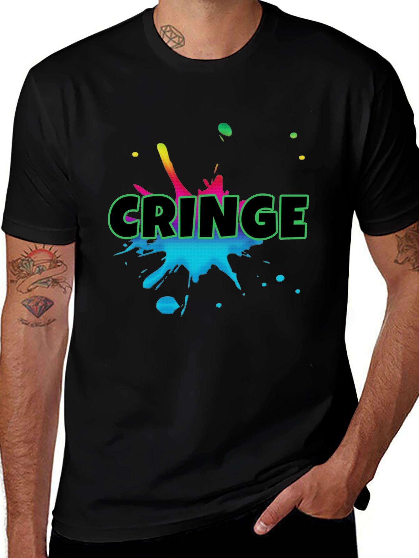 Cringe Graphic Black T-Shirt