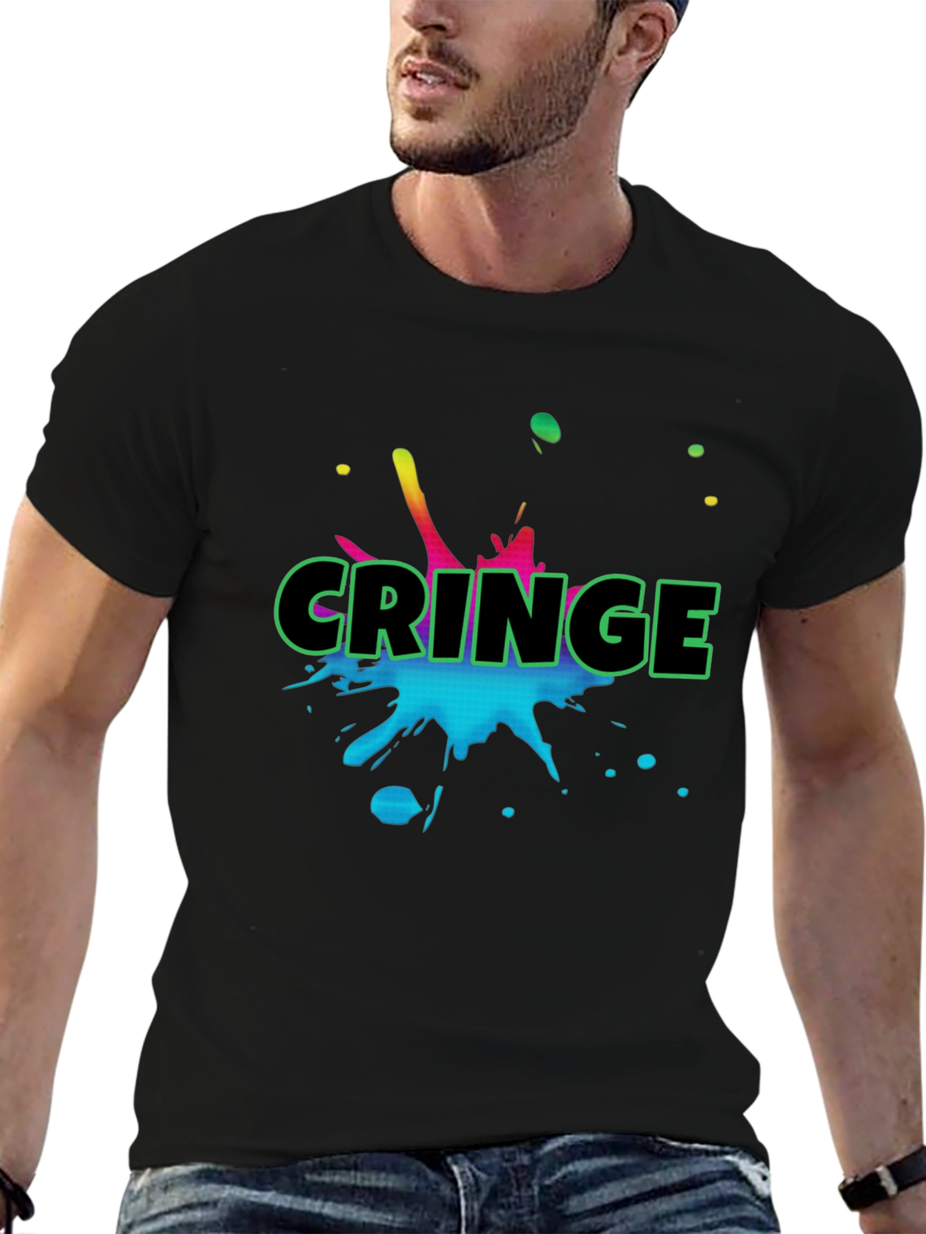 Cringe Graphic Black T-Shirt