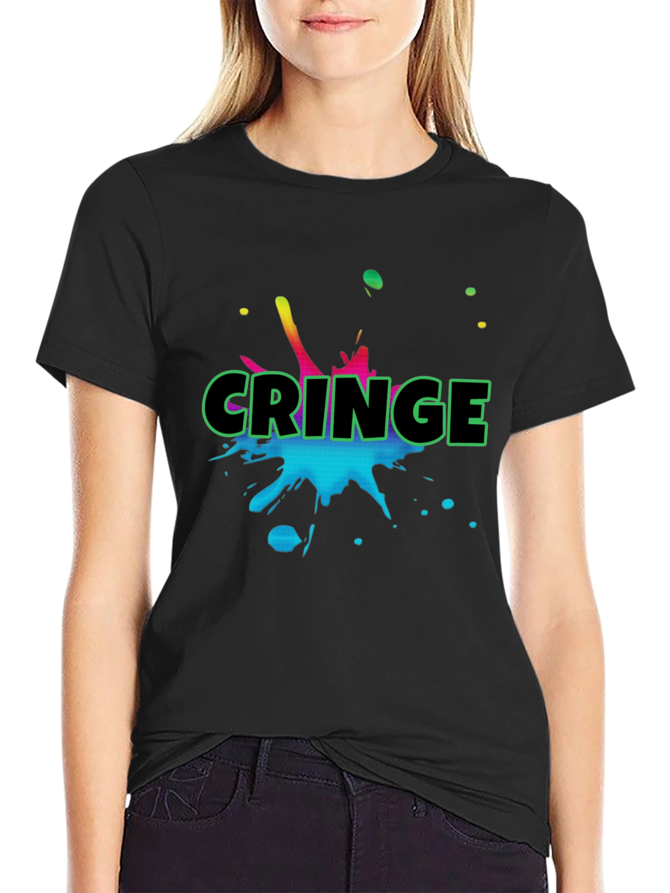 Cringe Graphic Black T-Shirt