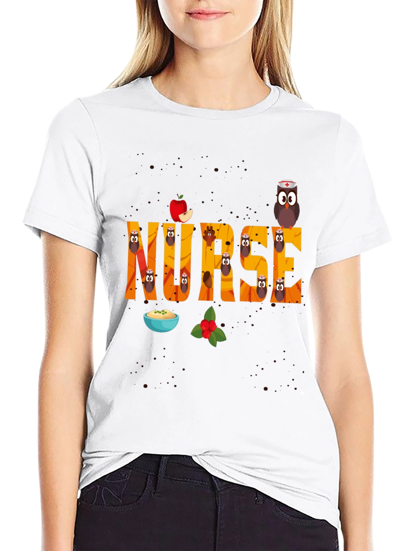 Nurse Thanksgiving Turkey Owls T-Shirt