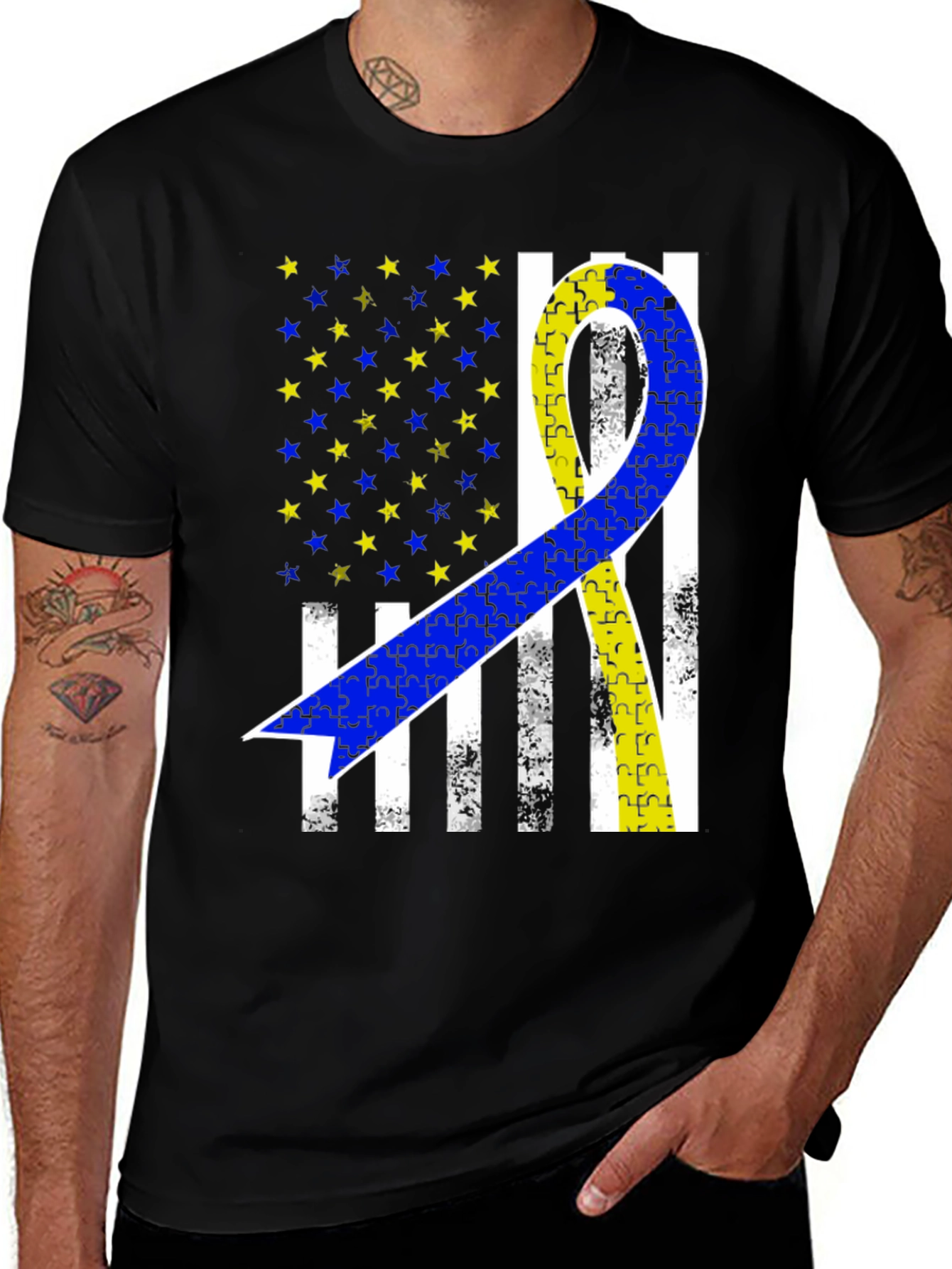 Down Syndrome Awareness T-Shirt USA Flag