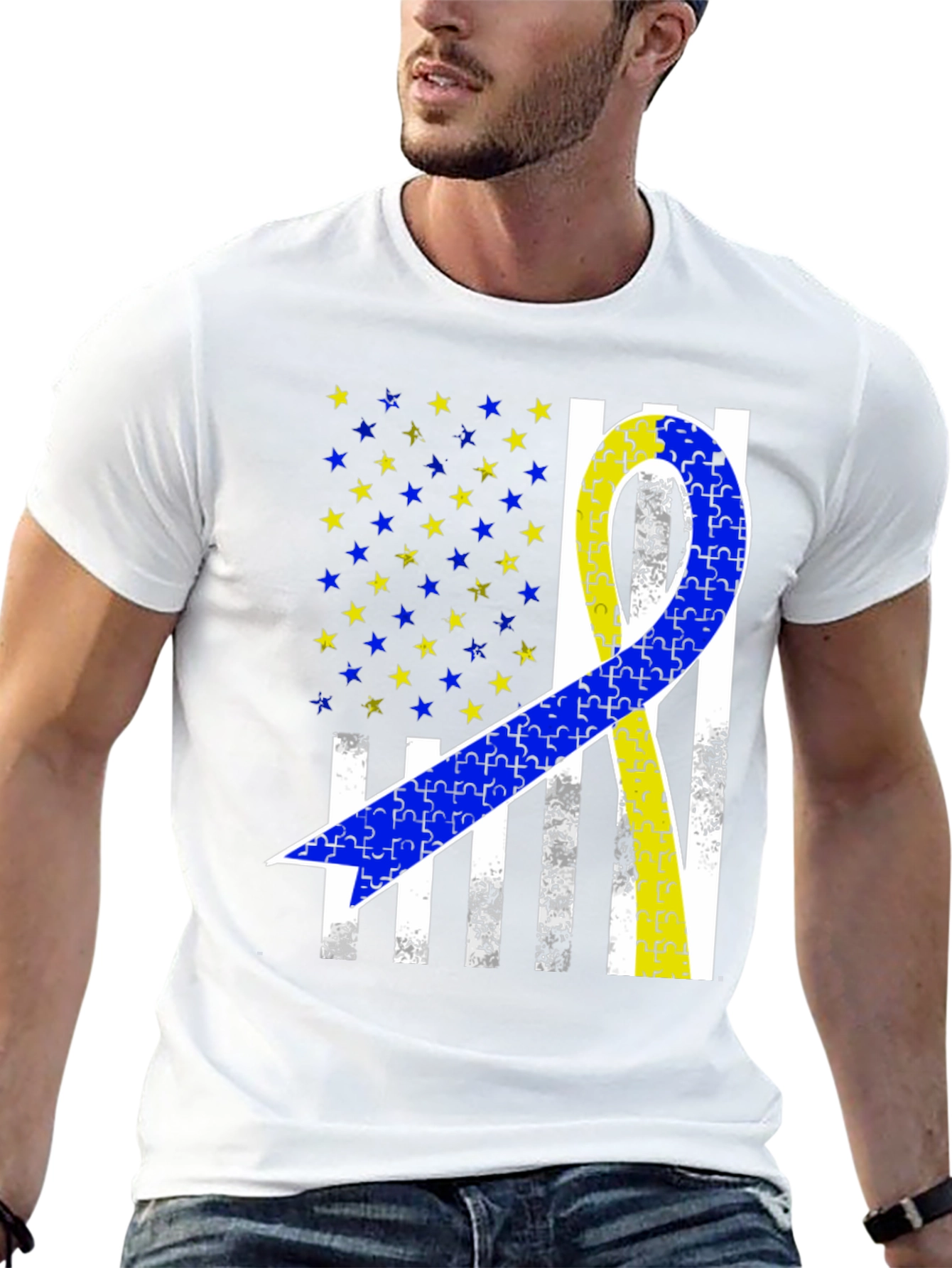 Down Syndrome Awareness T-Shirt USA Flag