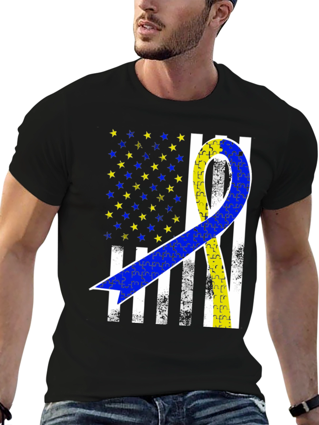 Down Syndrome Awareness T-Shirt USA Flag