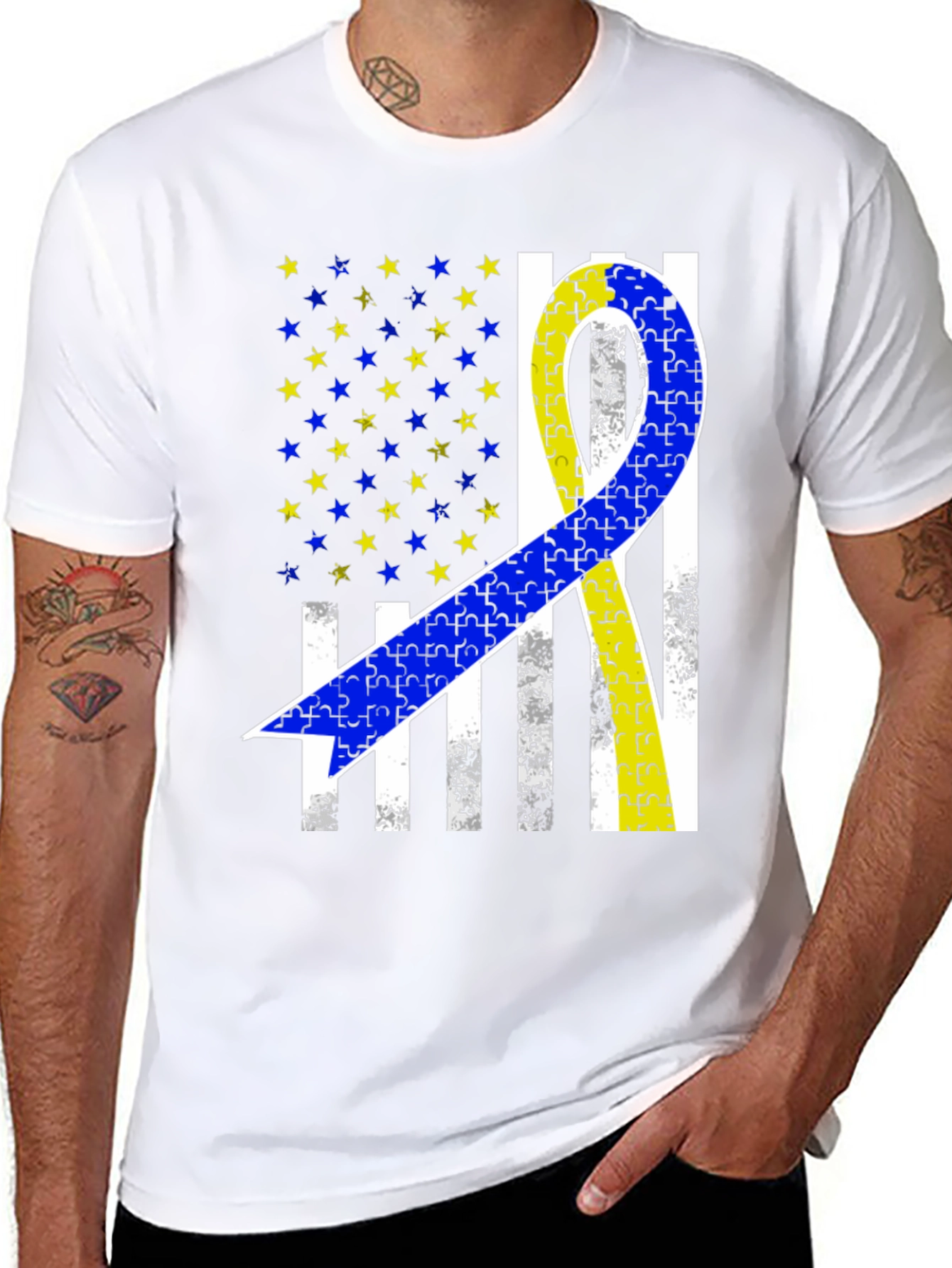 Down Syndrome Awareness T-Shirt USA Flag