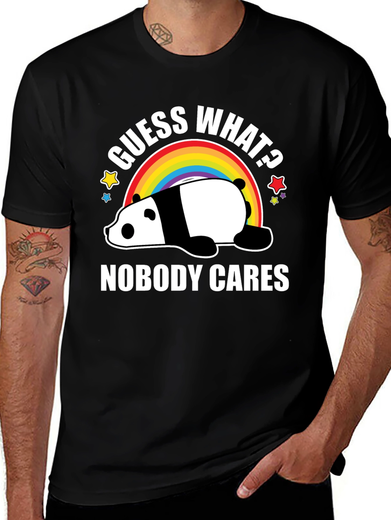 Guess What? Nobody Cares Panda Graphic Tee