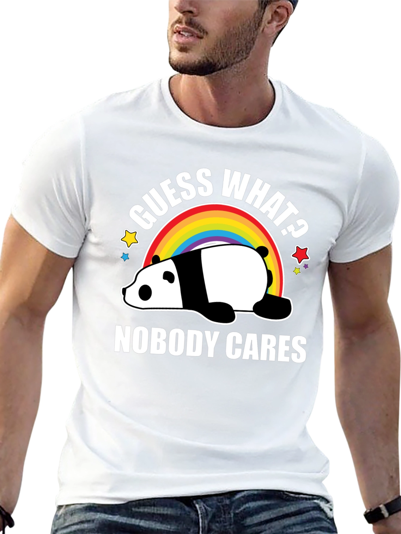 Guess What? Nobody Cares Panda Graphic Tee