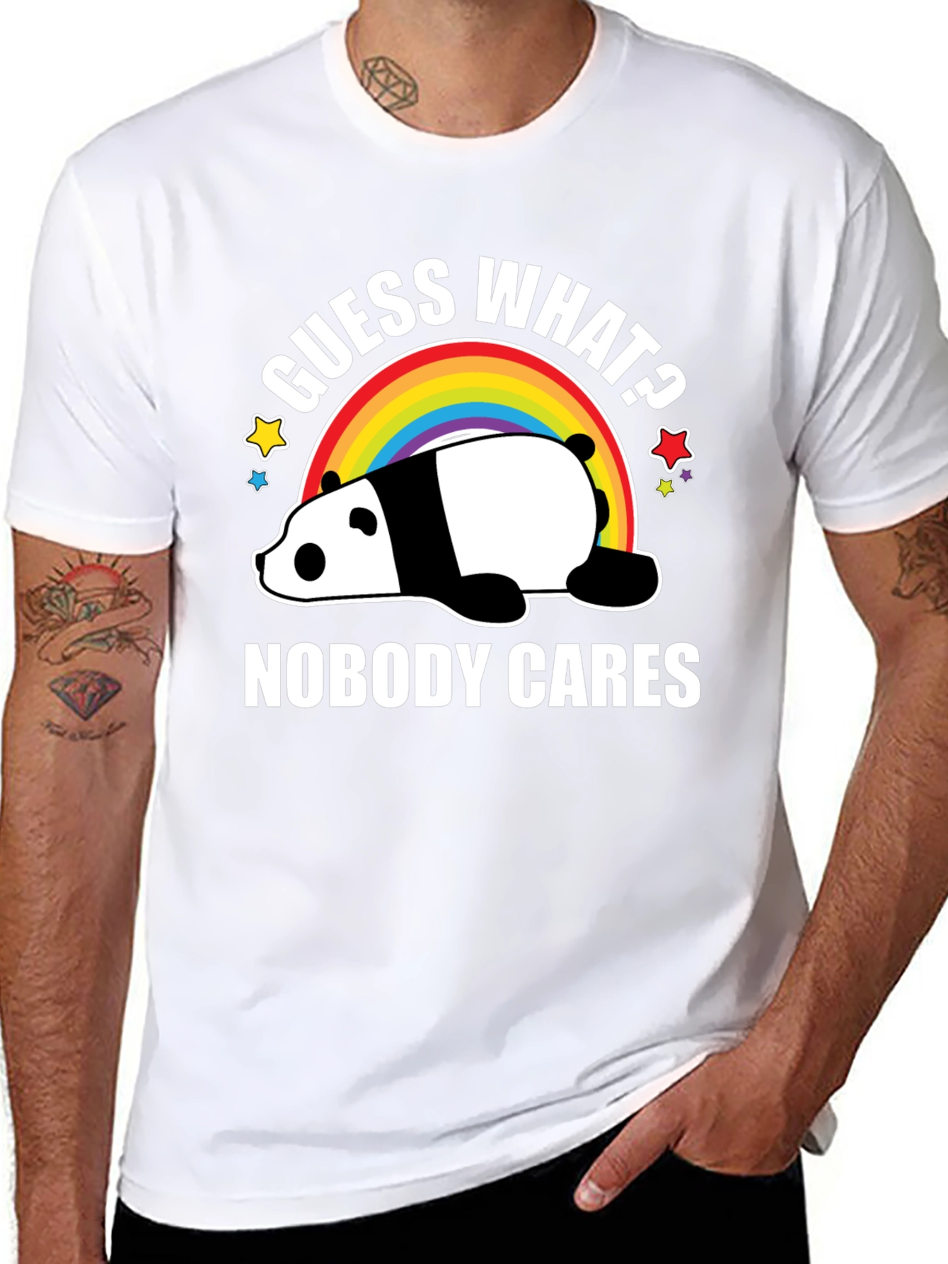 Guess What? Nobody Cares Panda Graphic Tee