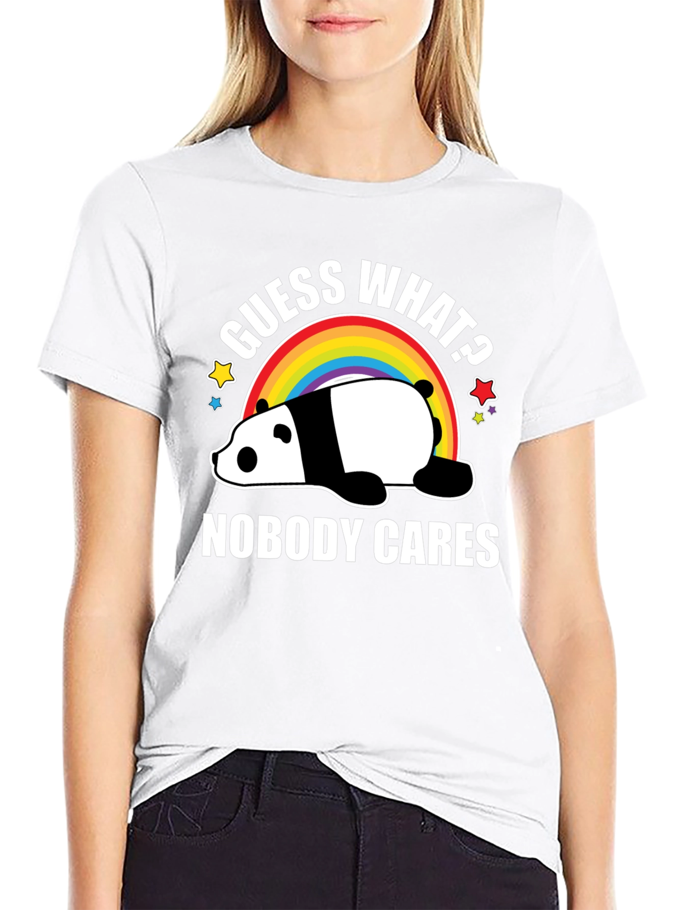 Guess What? Nobody Cares Panda Graphic Tee