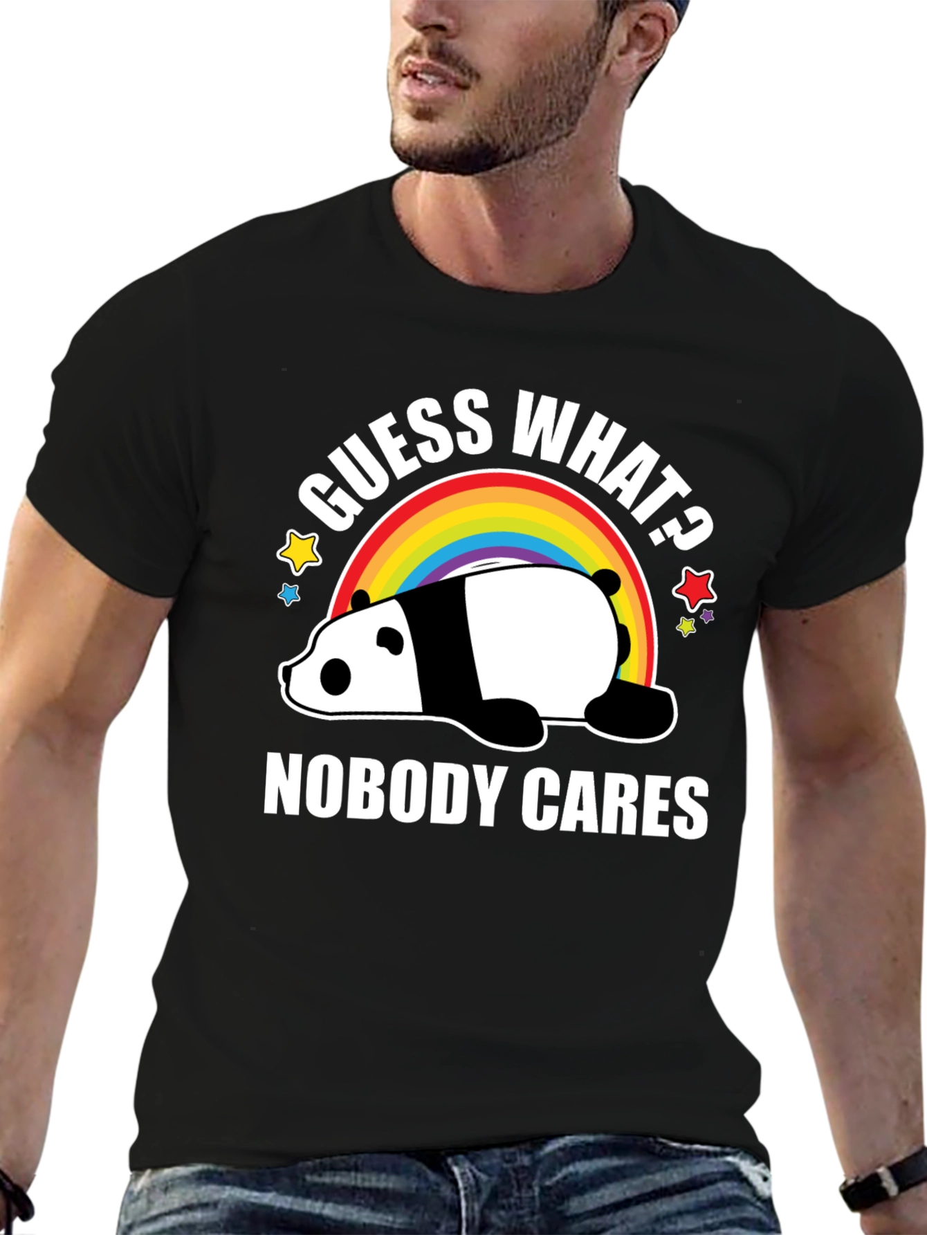 Guess What? Nobody Cares Panda Graphic Tee