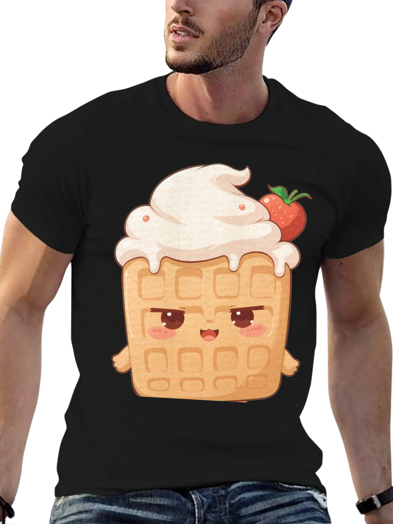 Kawaii Waffle T-Shirt - Sweet Treat Style