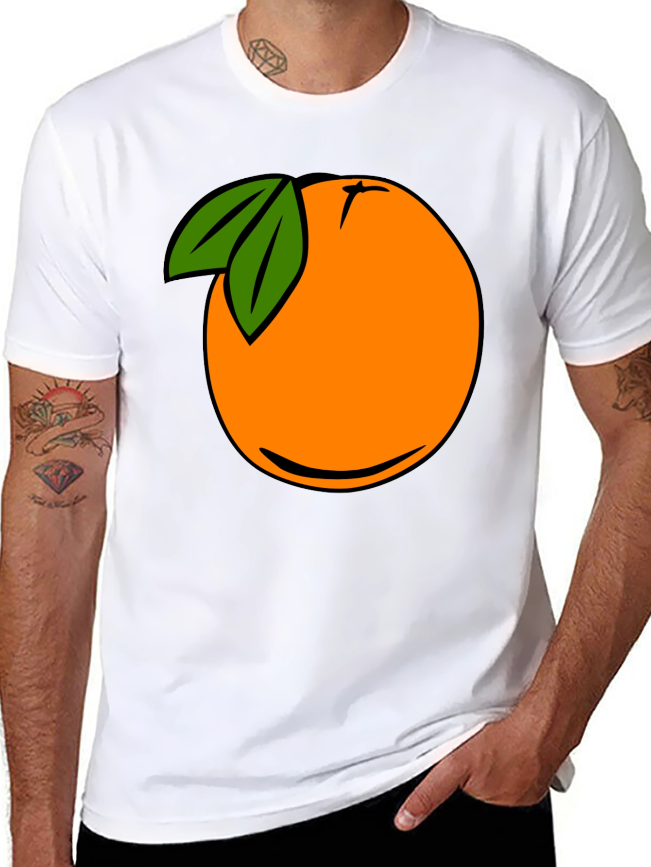 Cartoon Orange Graphic Tee