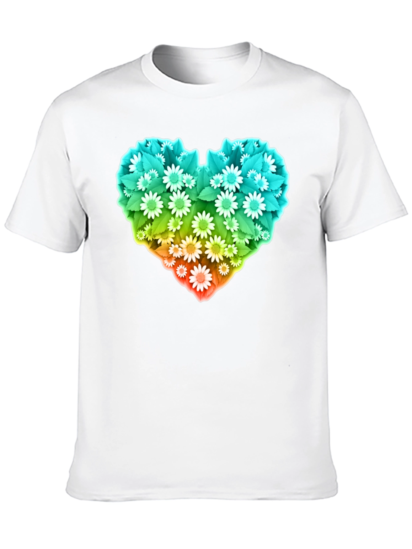 Floral Heart Graphic T-Shirt - Black