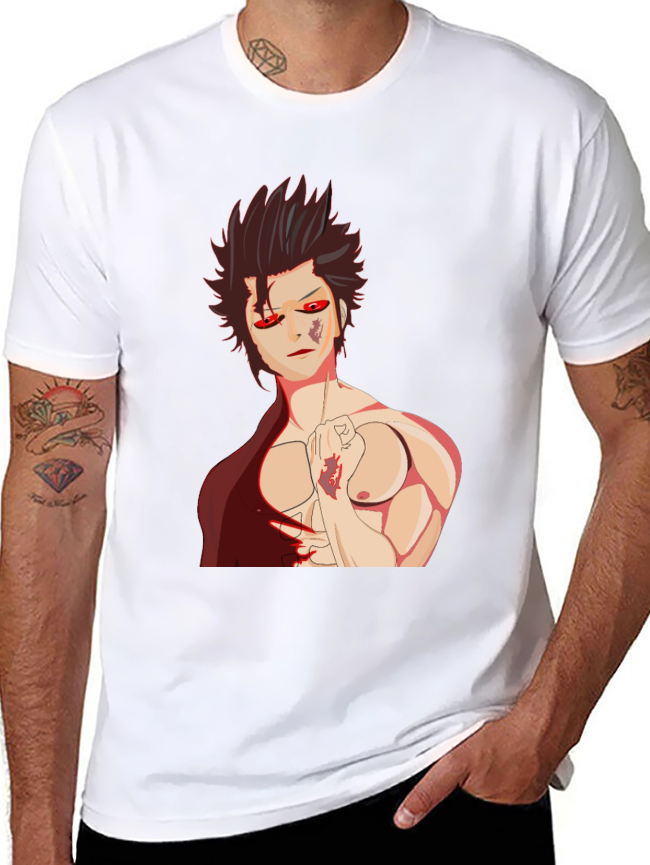 Anime Graphic Tee: Bold Style Black T-Shirt