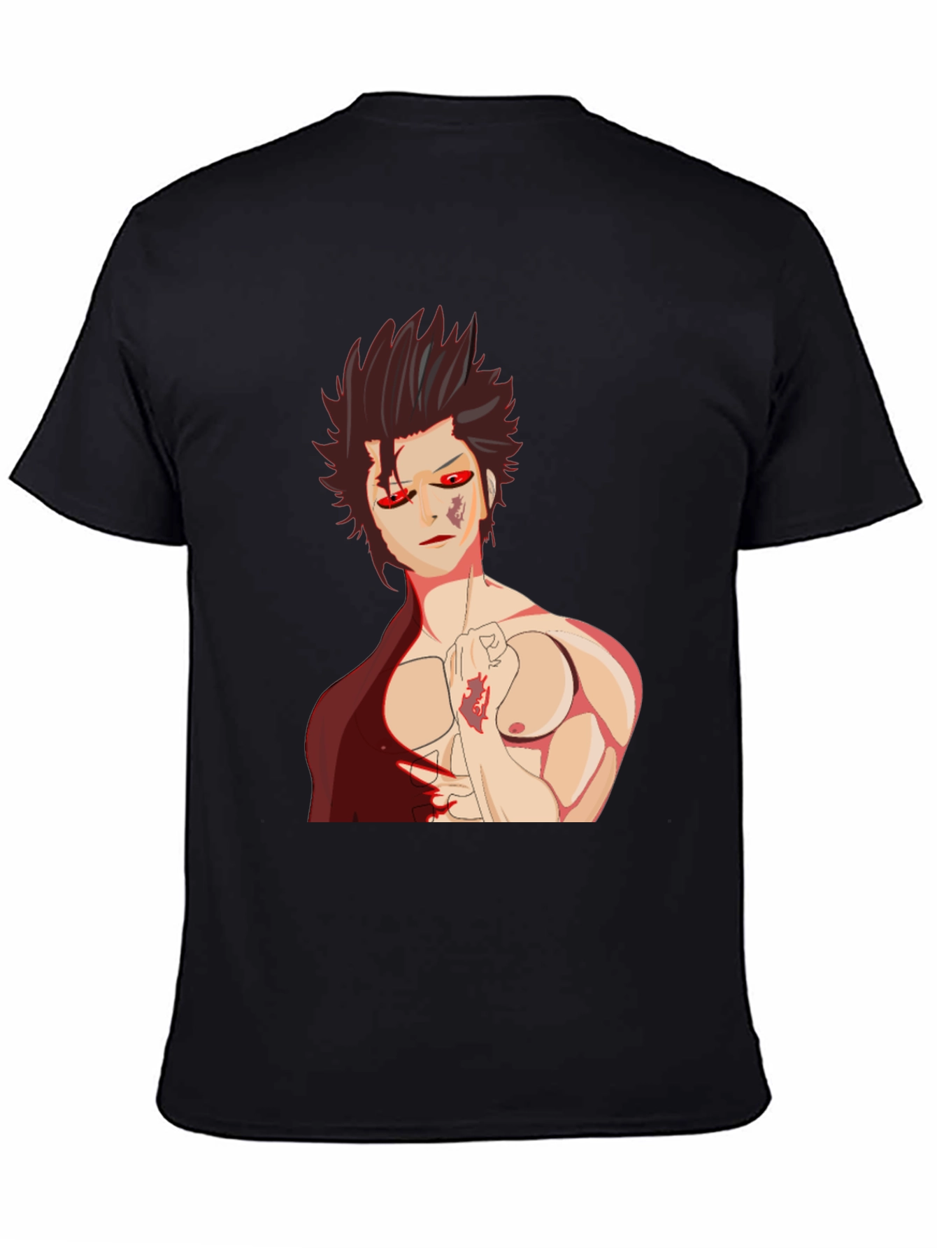 Anime Graphic Tee: Bold Style Black T-Shirt