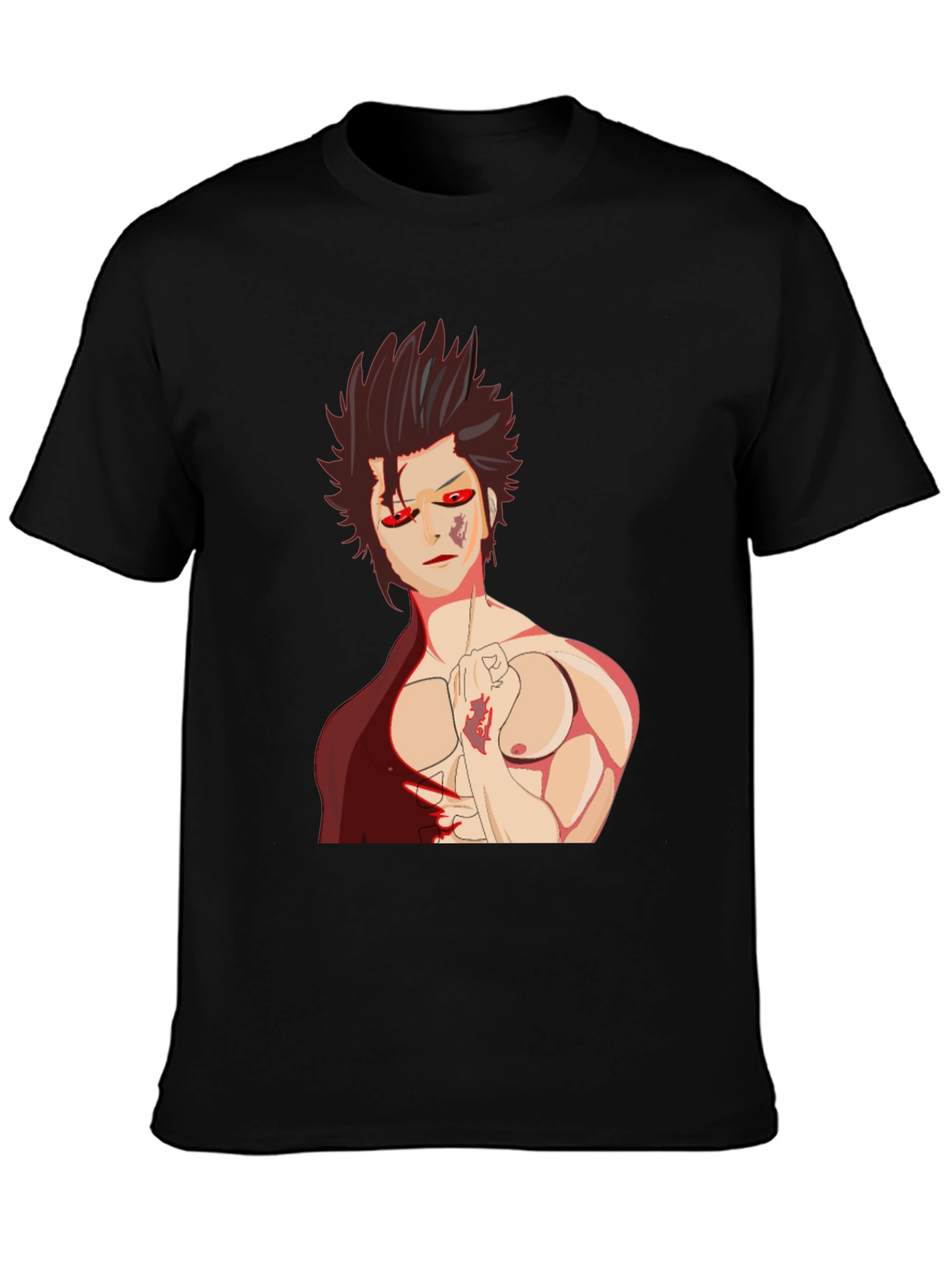 Anime Graphic Tee: Bold Style Black T-Shirt