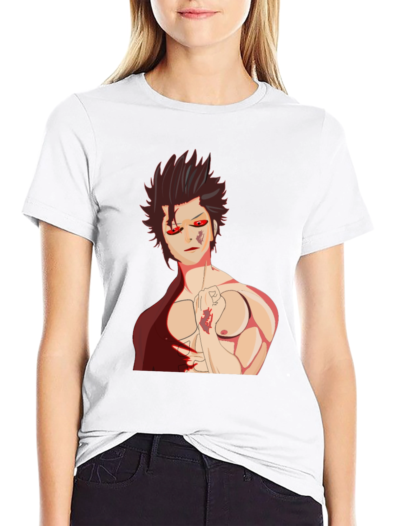 Anime Graphic Tee: Bold Style Black T-Shirt
