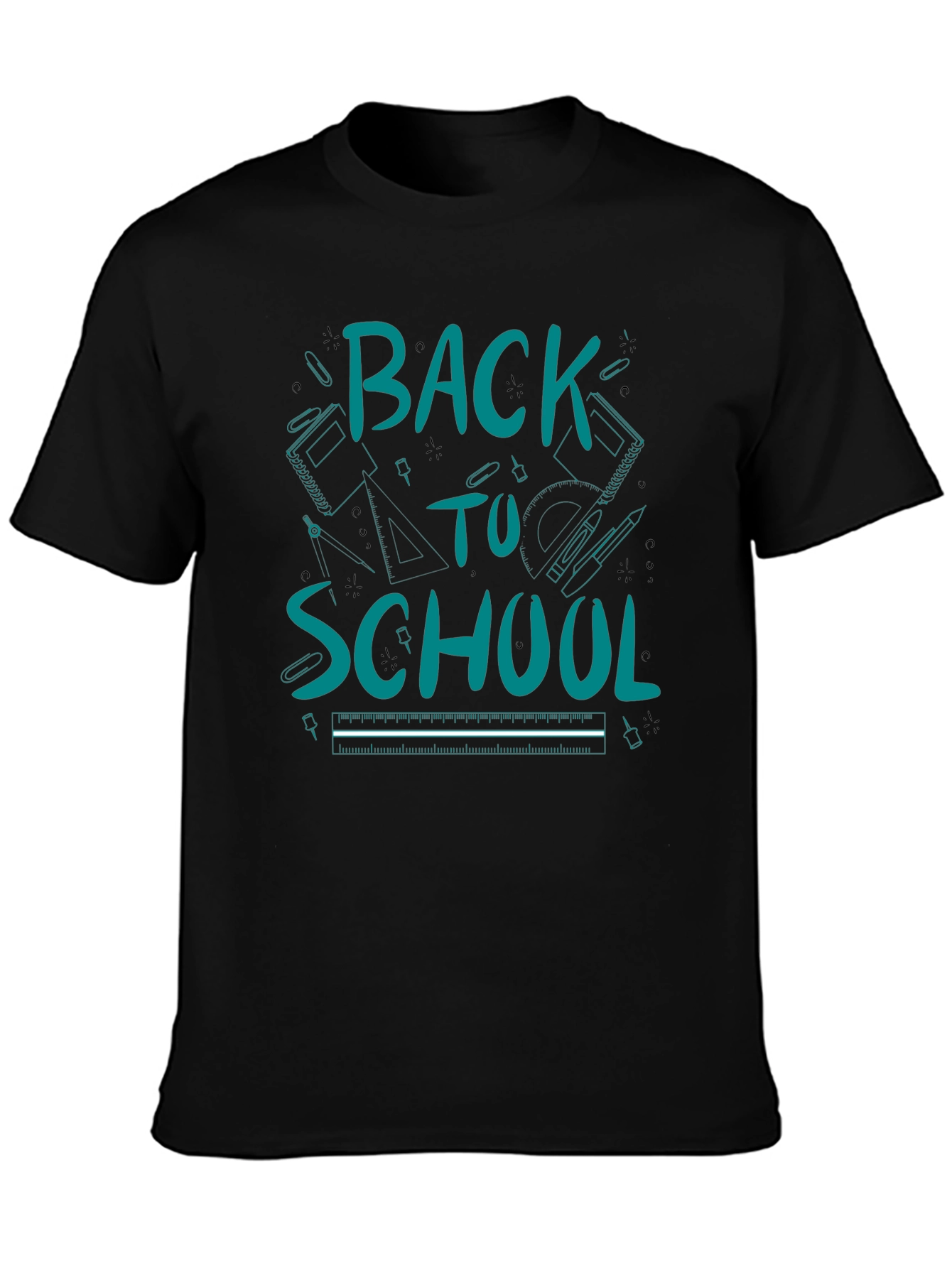 Back to School Graphic Tee - Black Cotton T-Shirt
