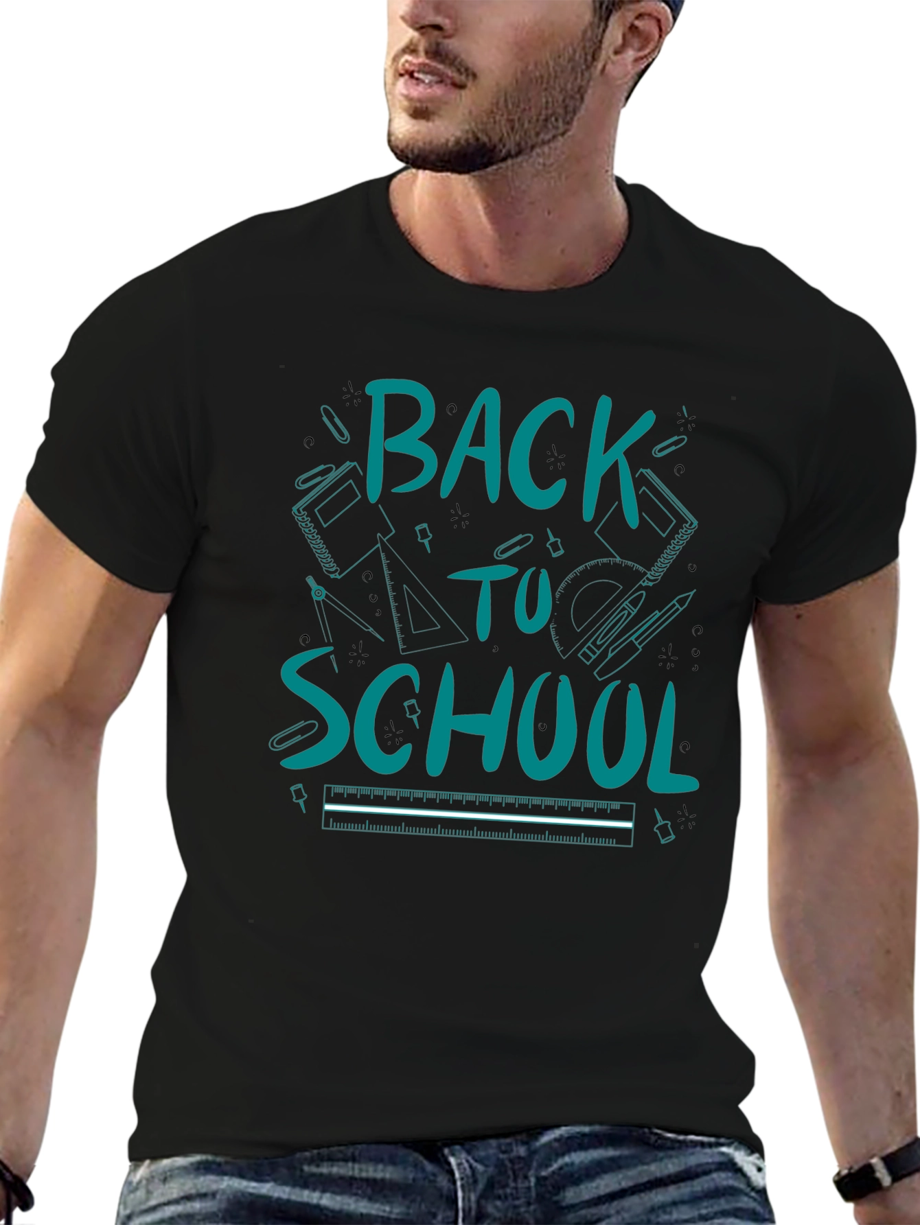 Back to School Graphic Tee - Black Cotton T-Shirt