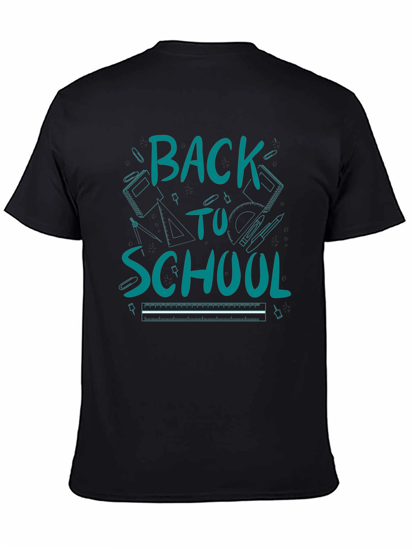Back to School Graphic Tee - Black Cotton T-Shirt