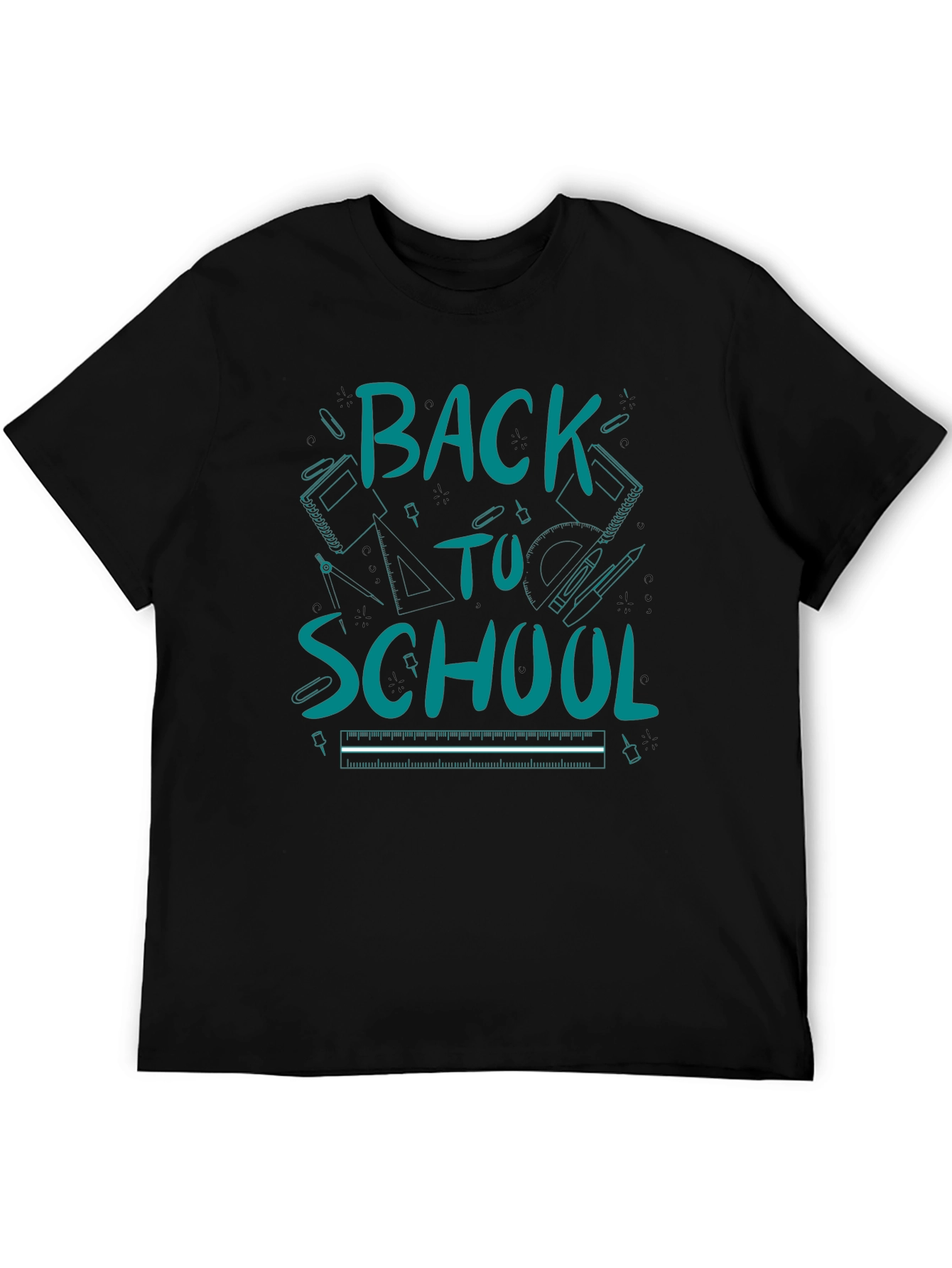 Back to School Graphic Tee - Black Cotton T-Shirt