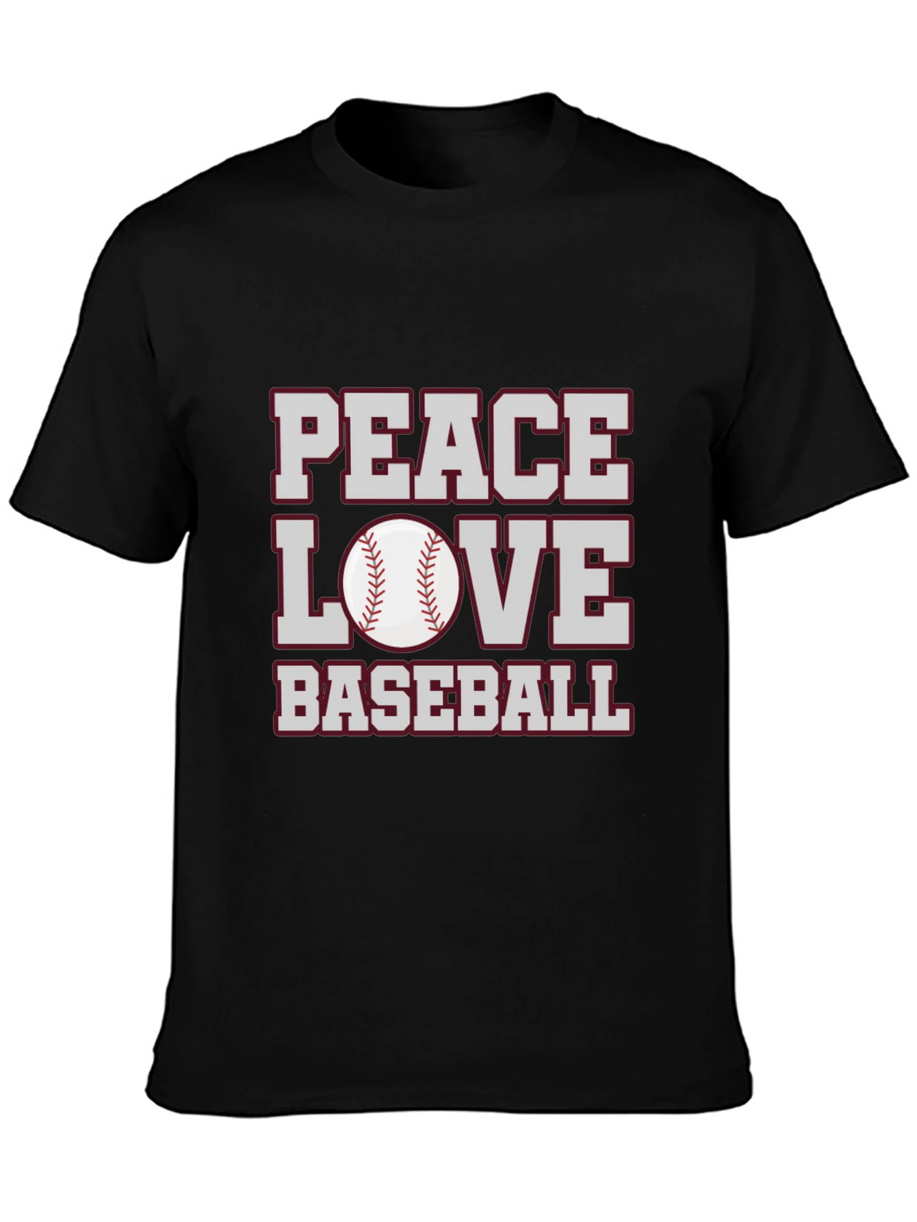Peace Love Baseball Graphic T-Shirt