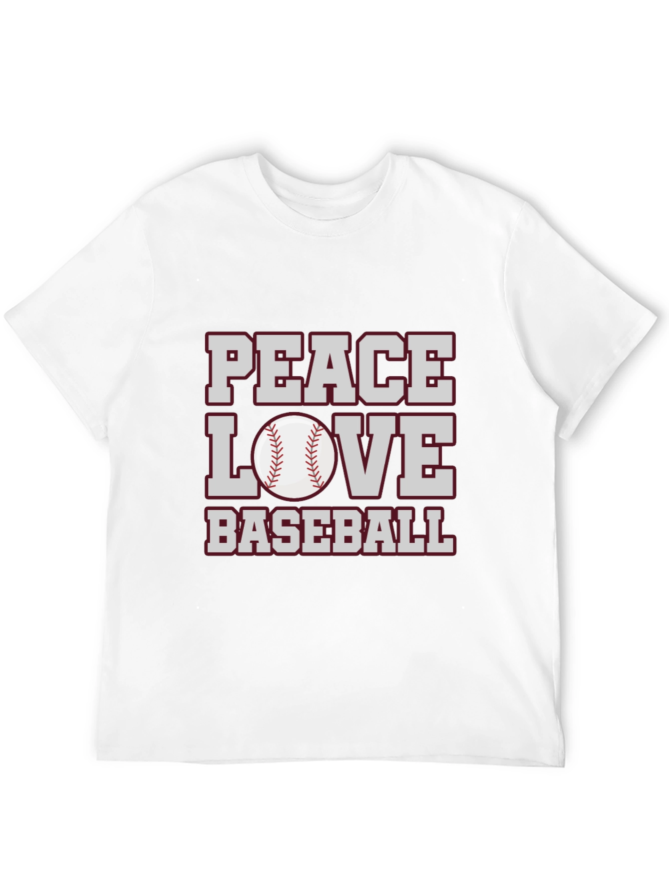 Peace Love Baseball Graphic T-Shirt