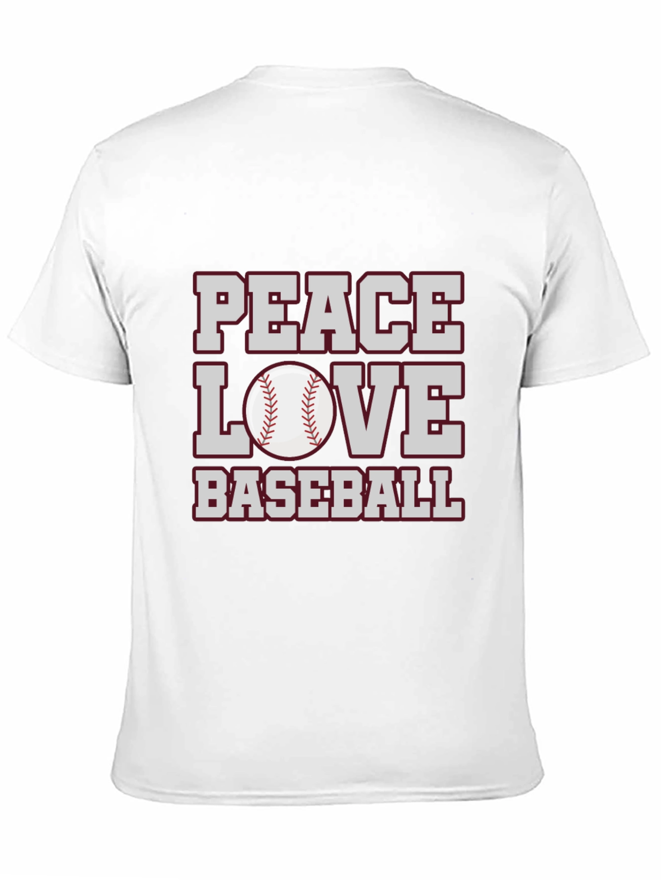 Peace Love Baseball Graphic T-Shirt