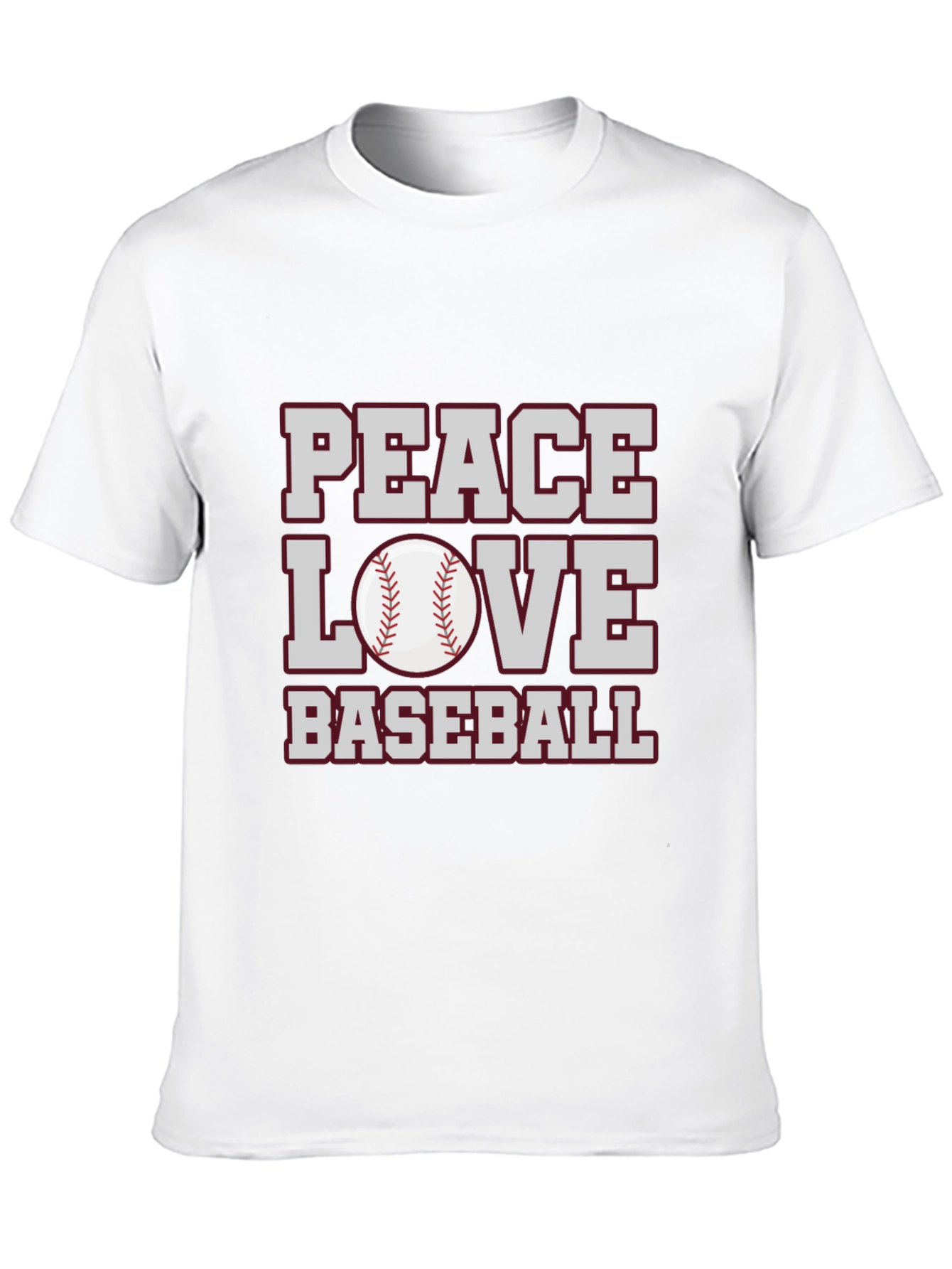 Peace Love Baseball Graphic T-Shirt