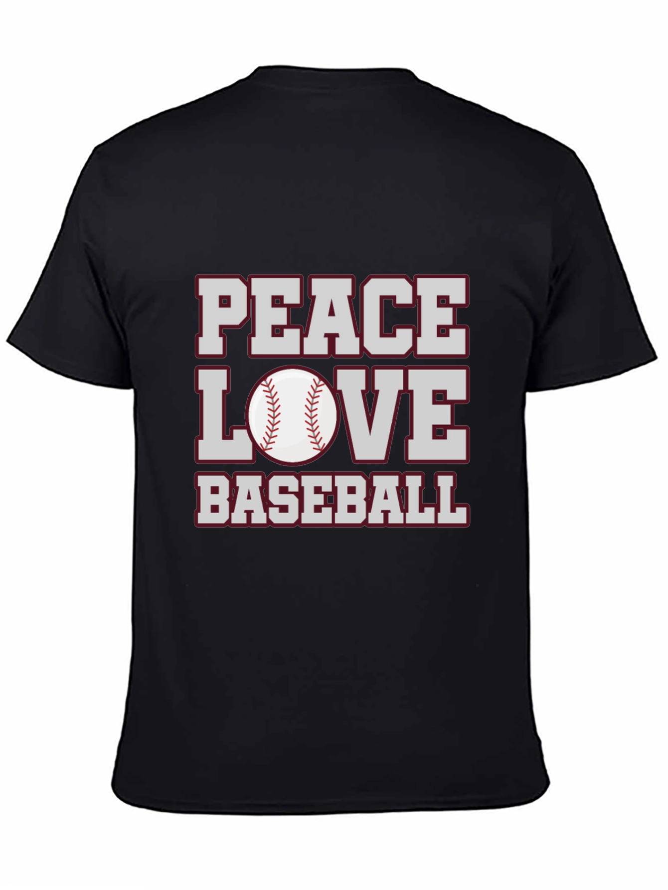 Peace Love Baseball Graphic T-Shirt
