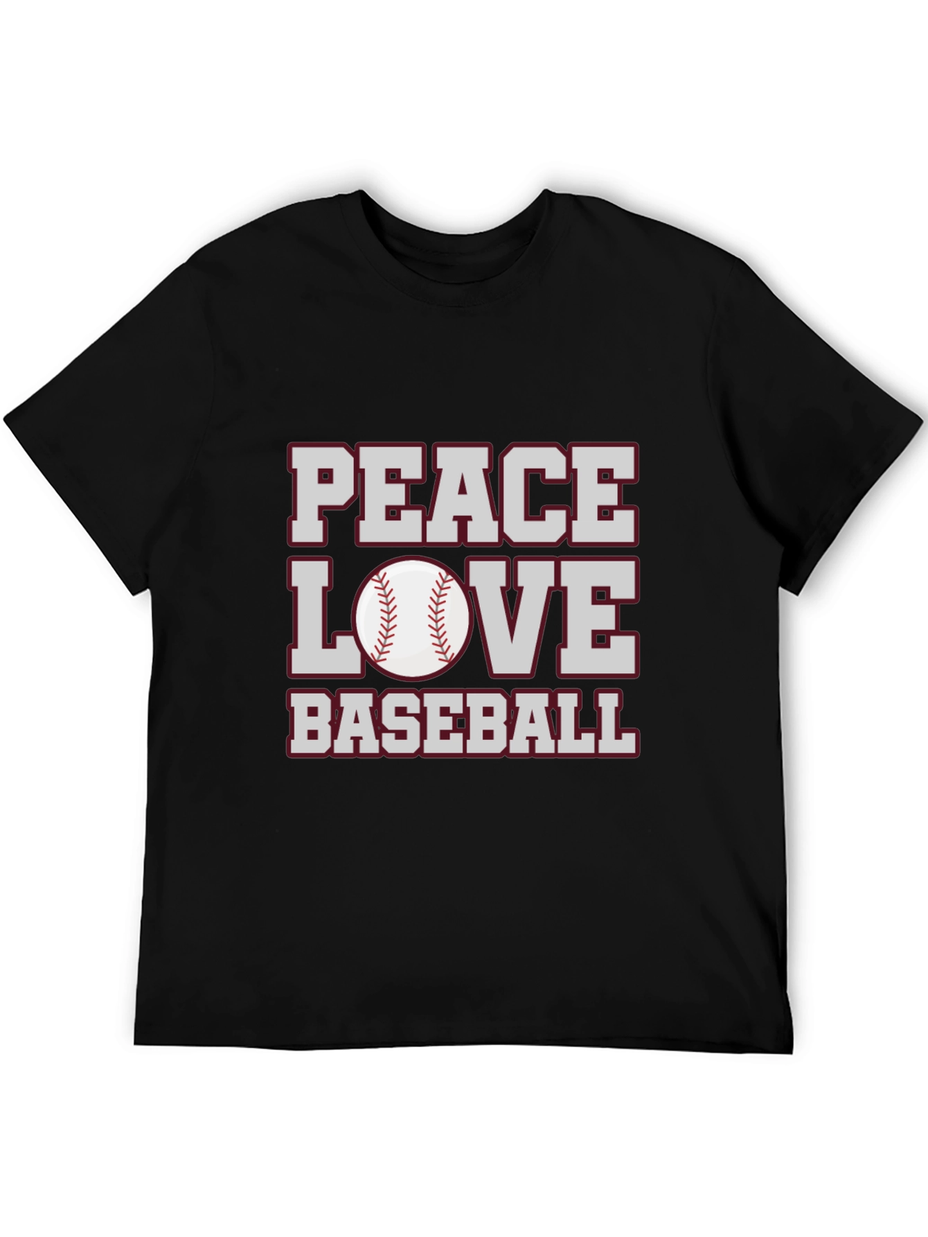 Peace Love Baseball Graphic T-Shirt