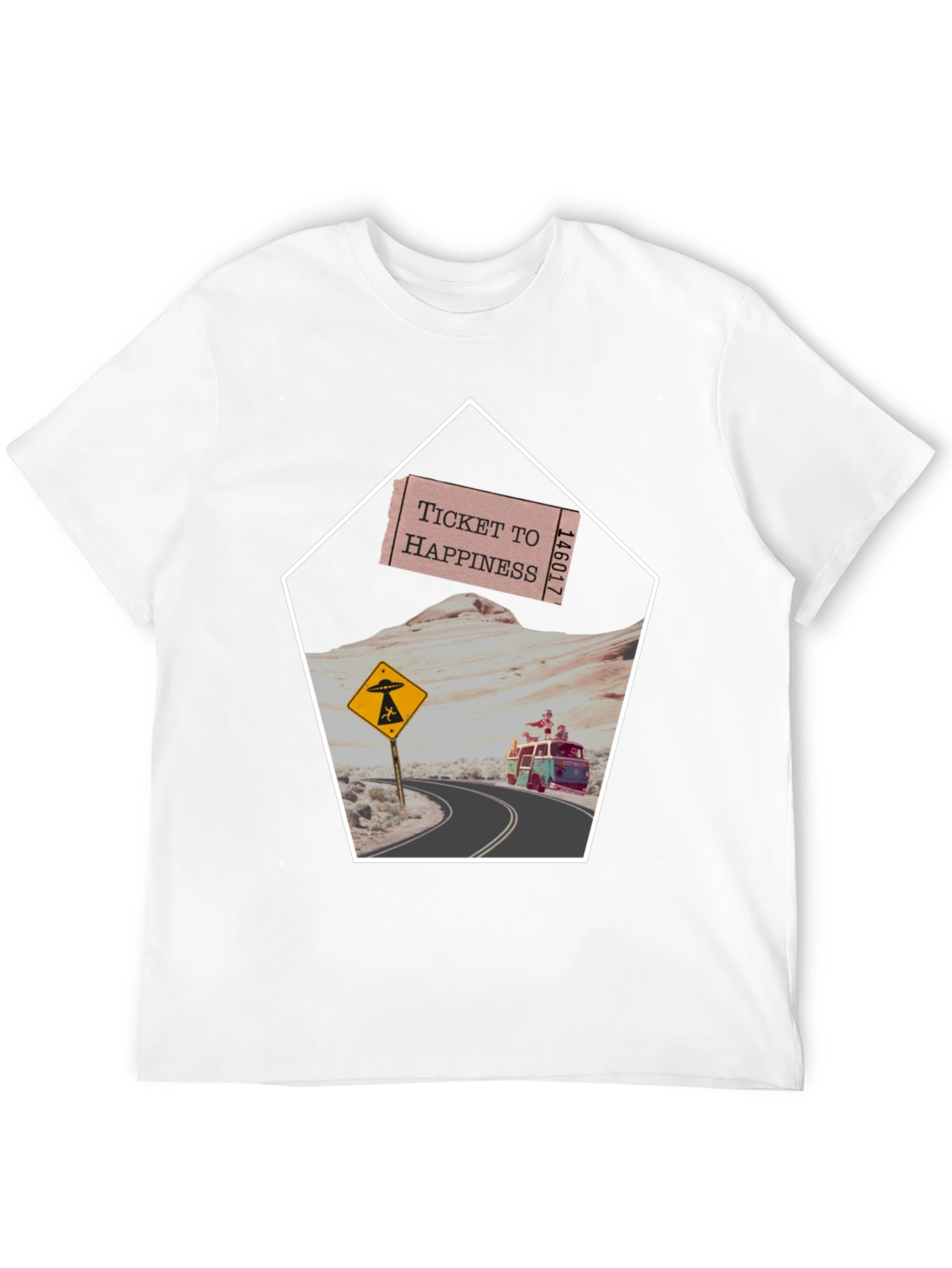 Ticket to Happiness Graphic Tee - Road Trip Design