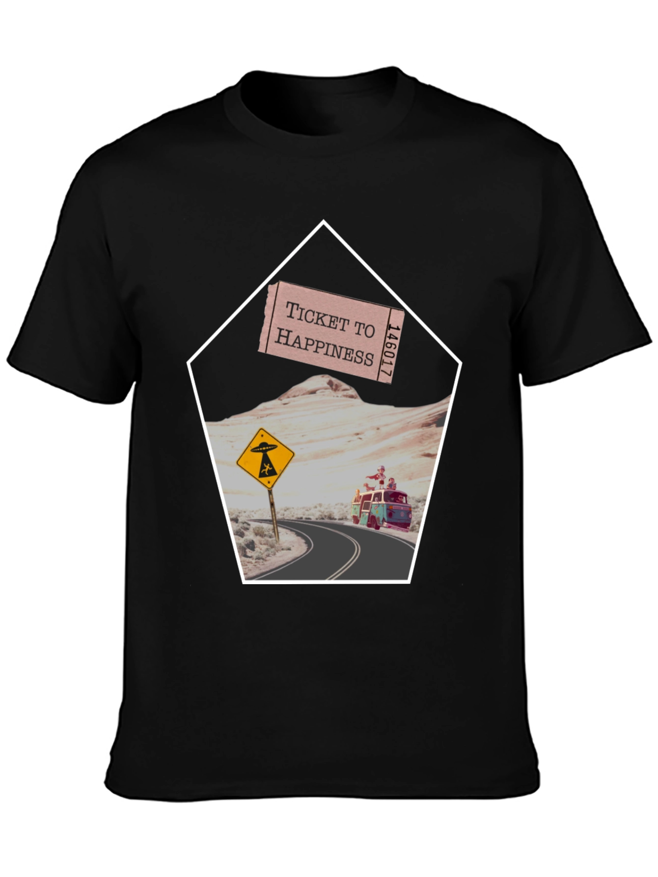 Ticket to Happiness Graphic Tee - Road Trip Design