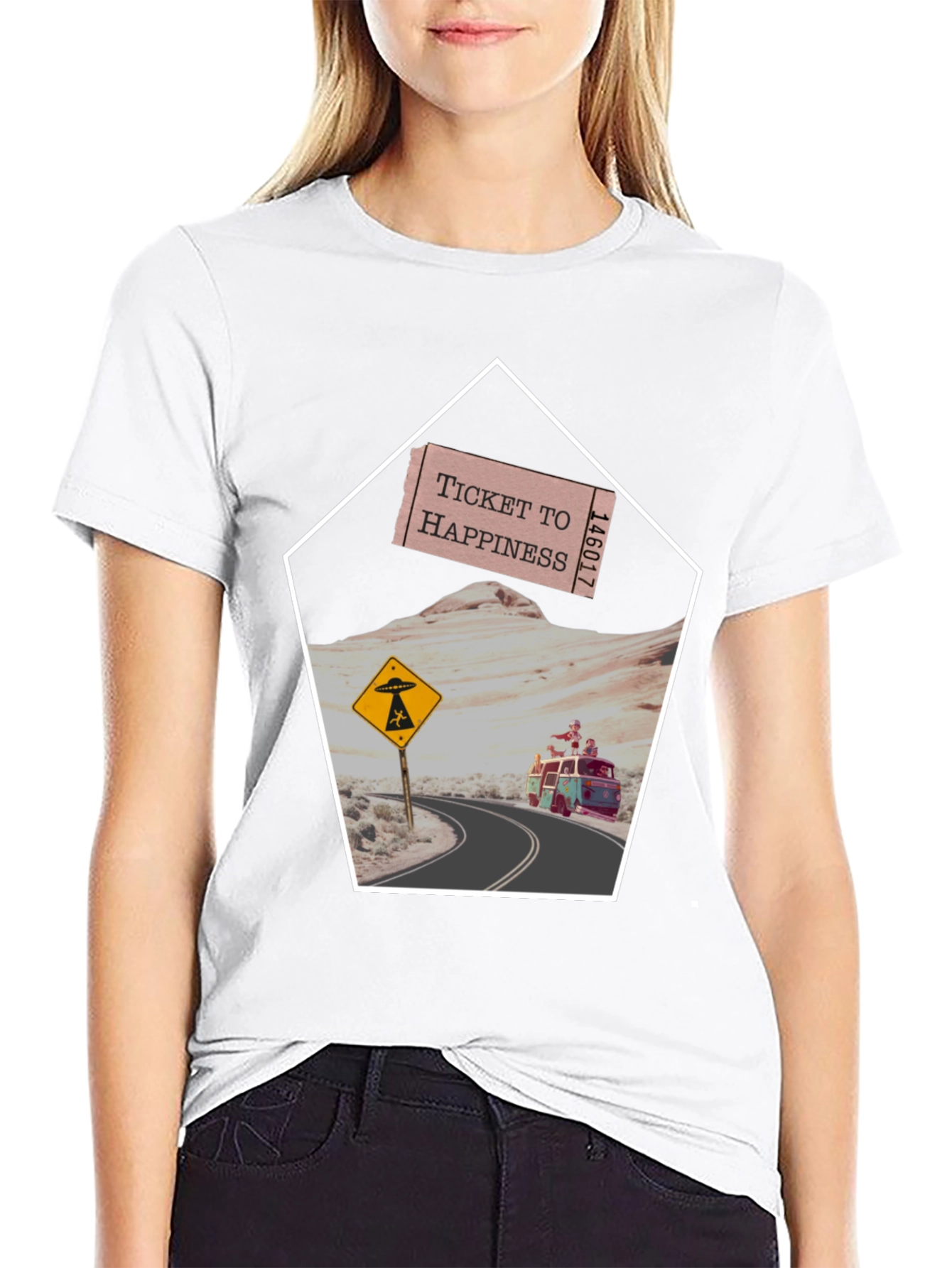 Ticket to Happiness Graphic Tee - Road Trip Design