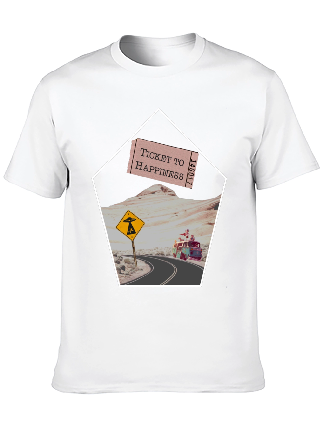 Ticket to Happiness Graphic Tee - Road Trip Design
