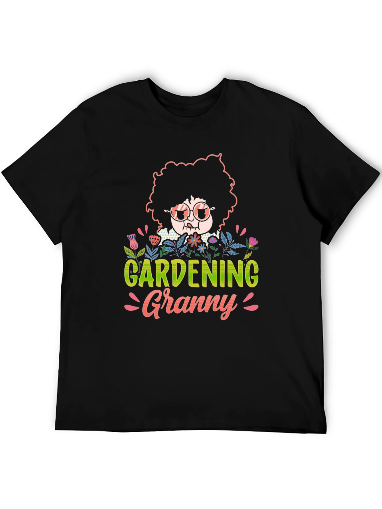 Gardening Granny T-Shirt - Unisex Black Cotton Tee