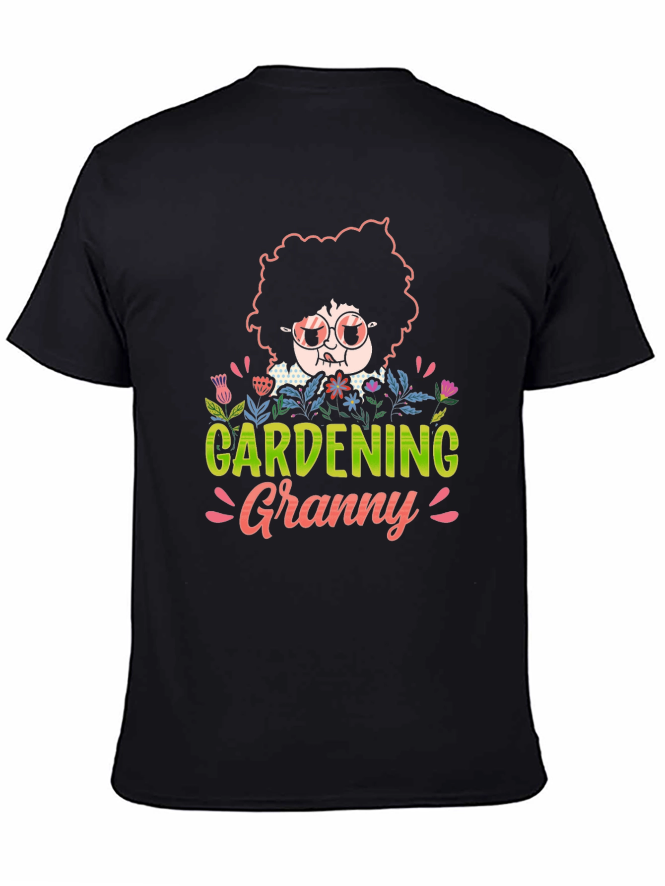 Gardening Granny T-Shirt - Unisex Black Cotton Tee