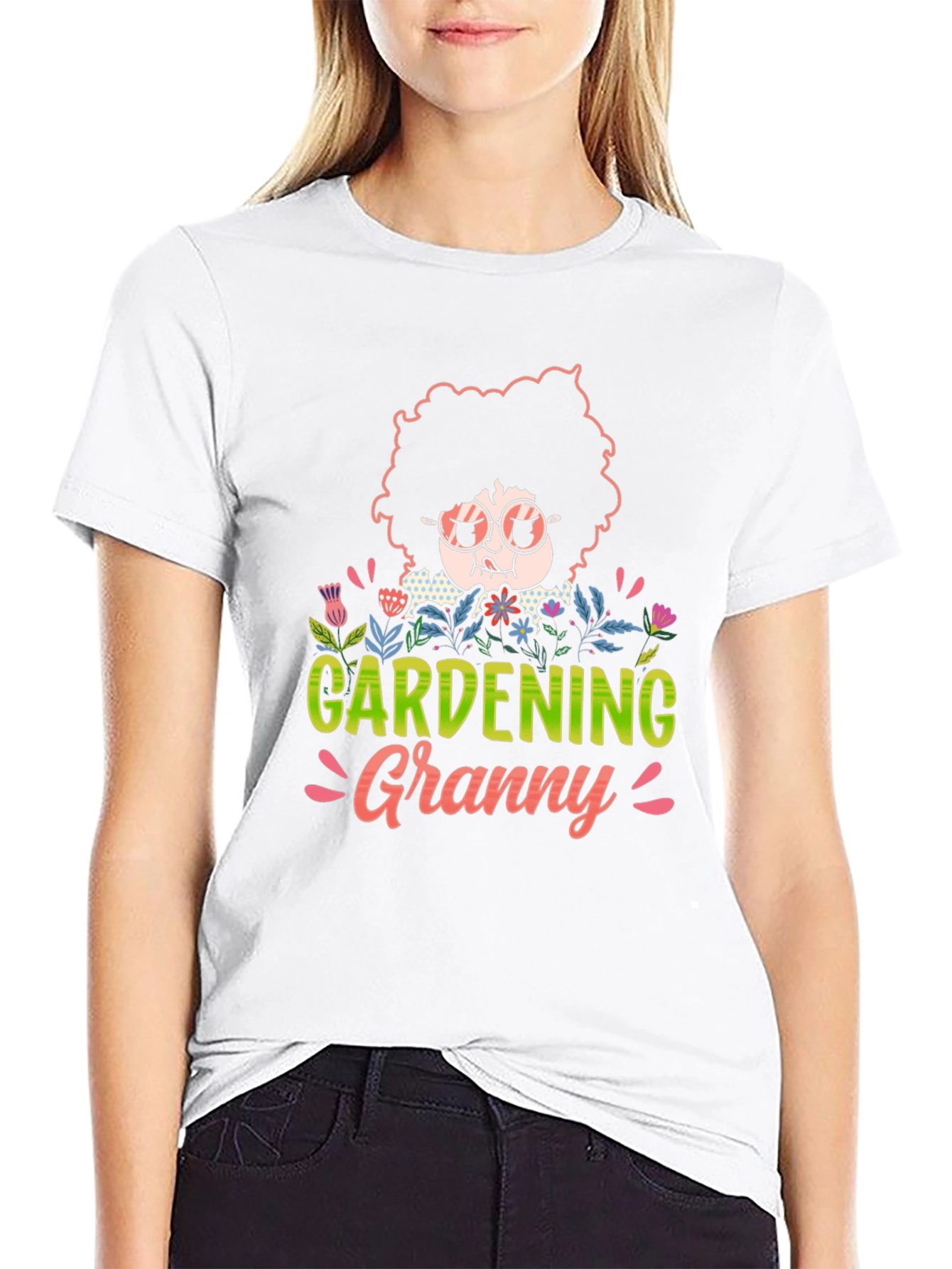 Gardening Granny T-Shirt - Unisex Black Cotton Tee