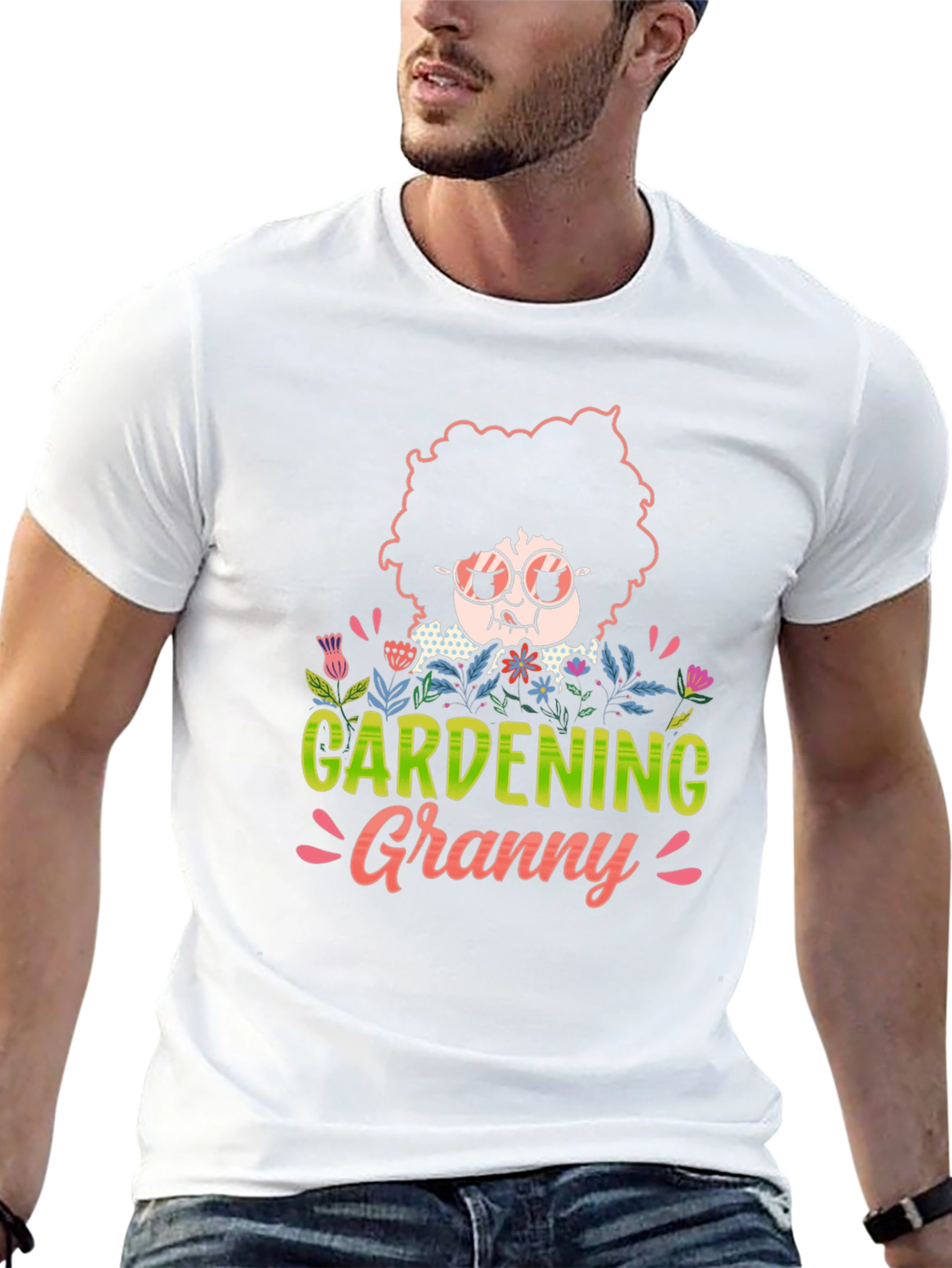 Gardening Granny T-Shirt - Unisex Black Cotton Tee