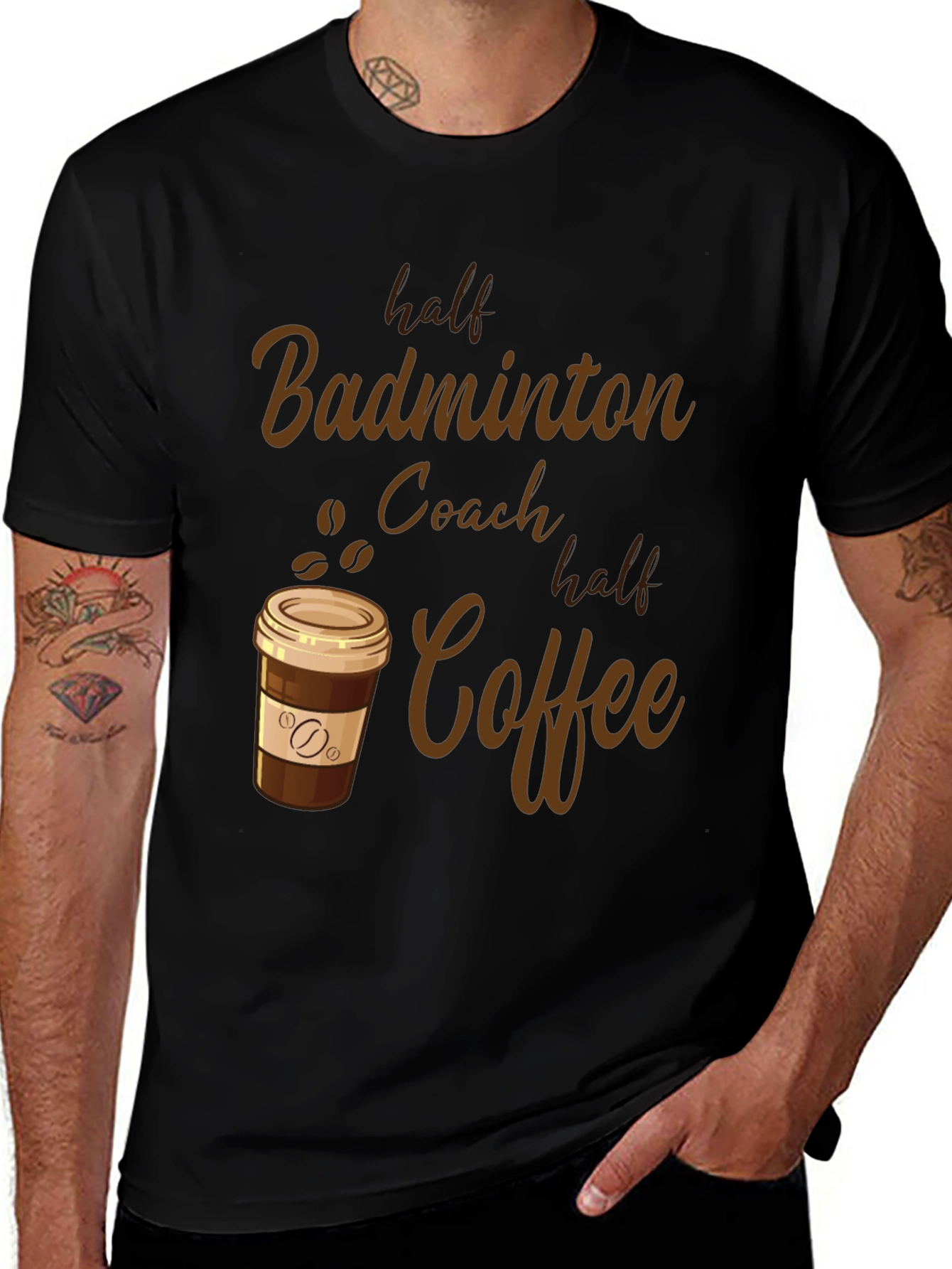 Badminton Coach & Coffee Graphic Tee