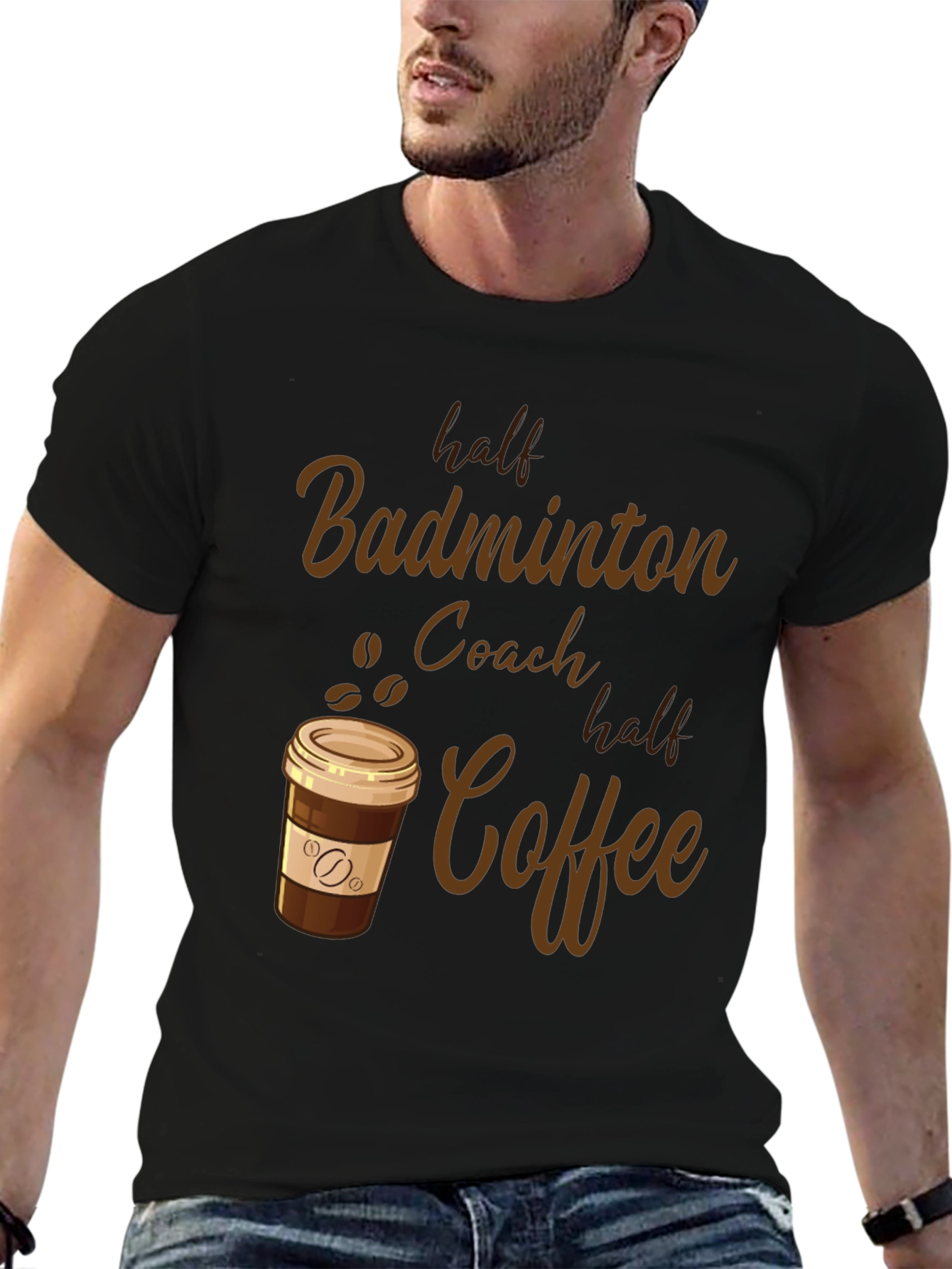 Badminton Coach & Coffee Graphic Tee