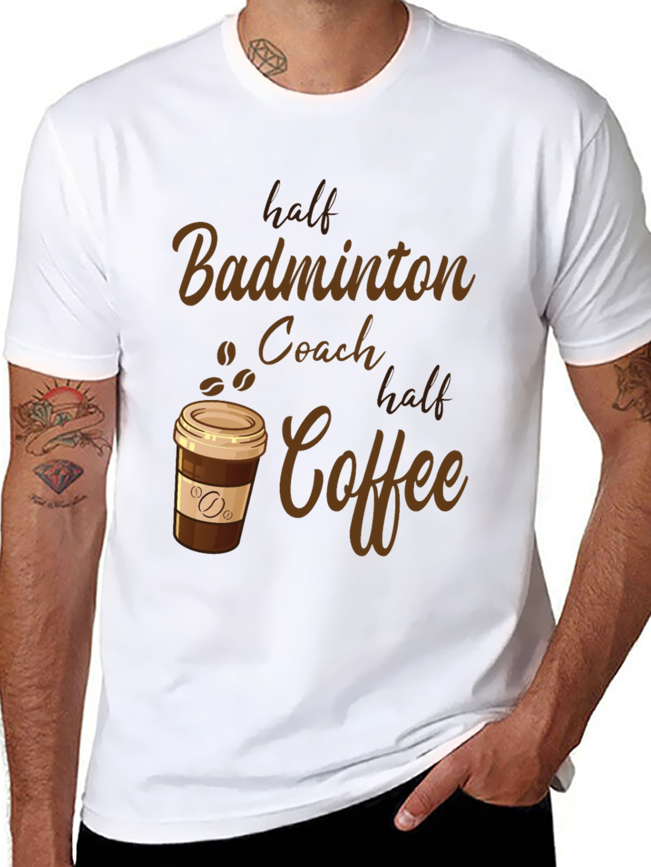 Badminton Coach & Coffee Graphic Tee
