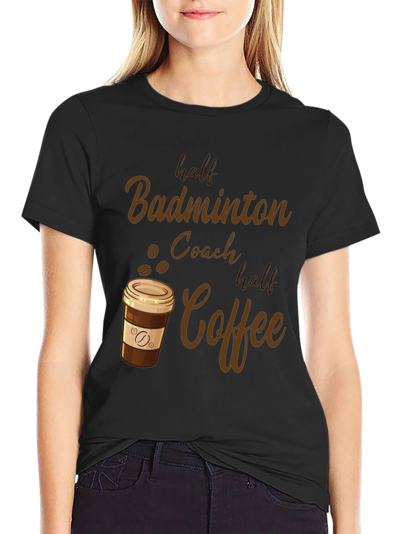 Badminton Coach & Coffee Graphic Tee