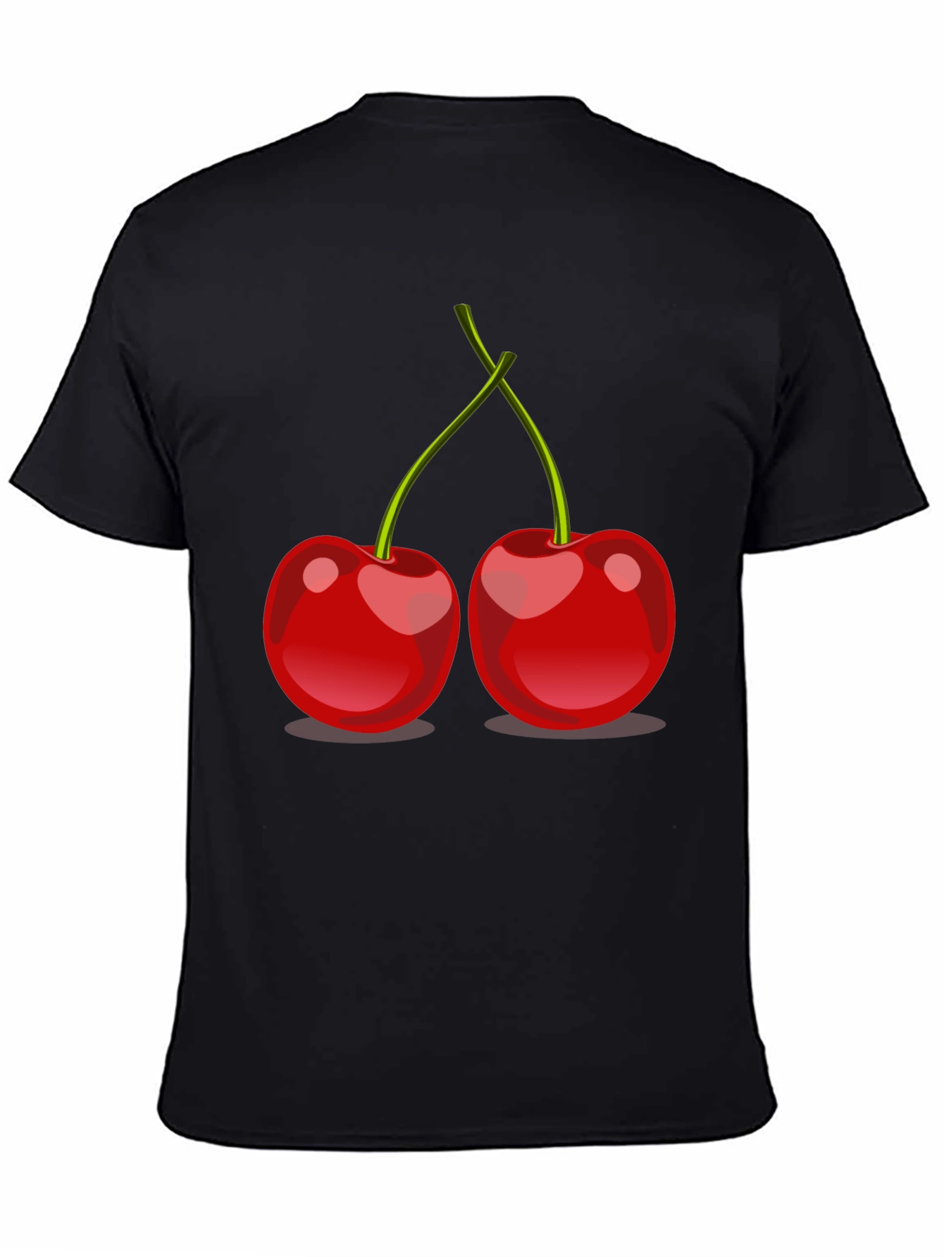 Cherry Graphic Tee - Stylish Black T-Shirt