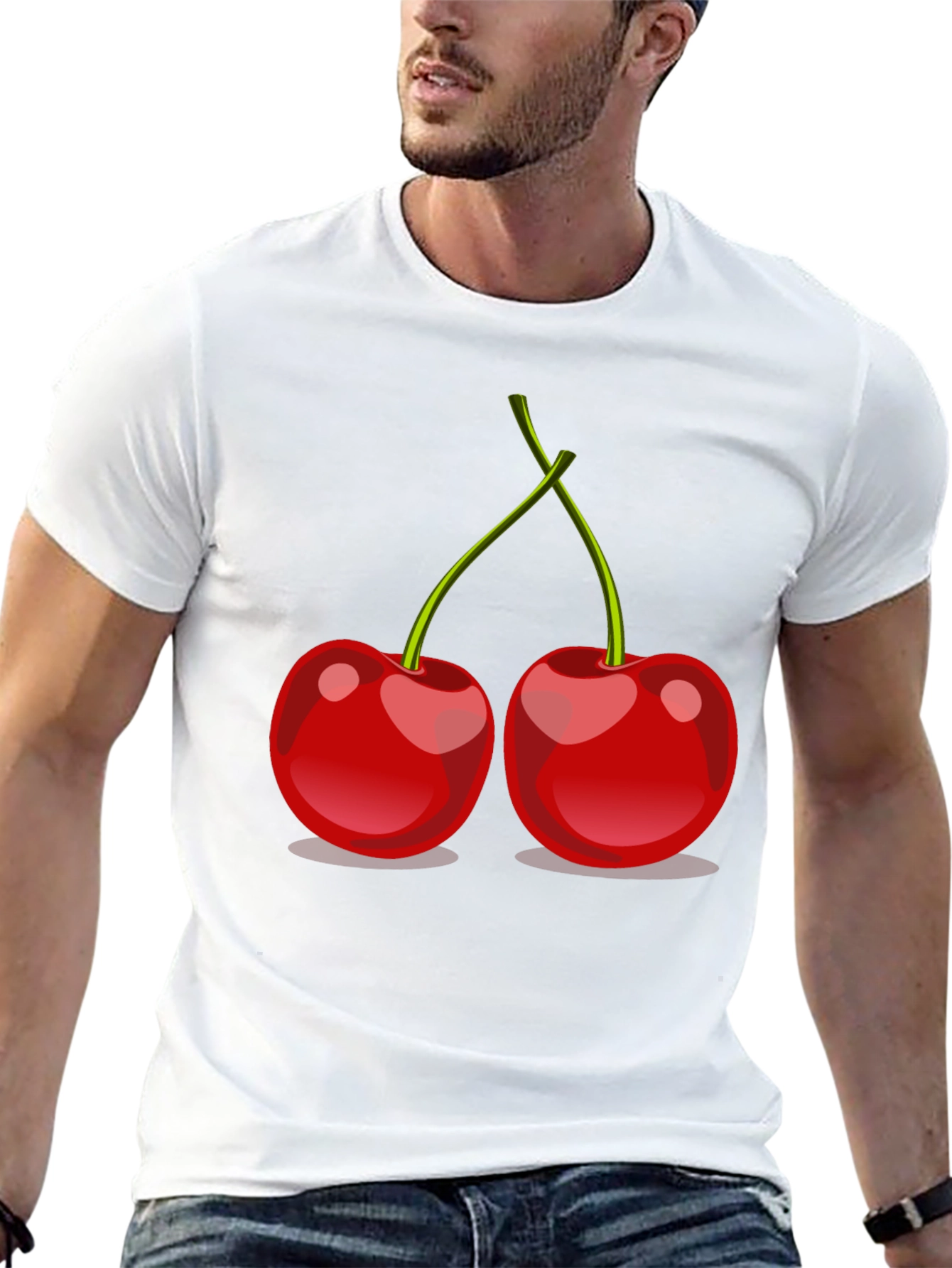 Cherry Graphic Tee - Stylish Black T-Shirt
