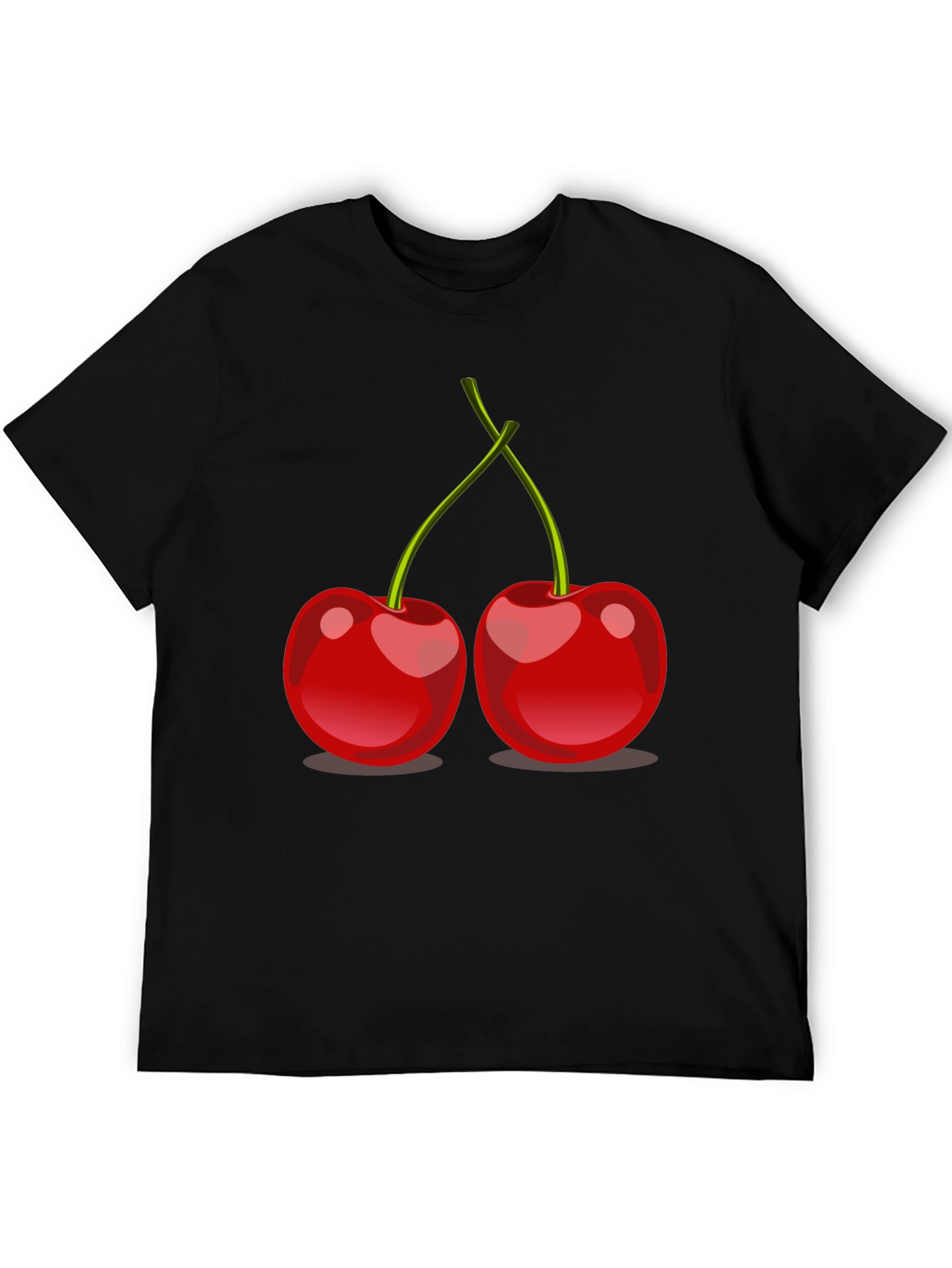 Cherry Graphic Tee - Stylish Black T-Shirt